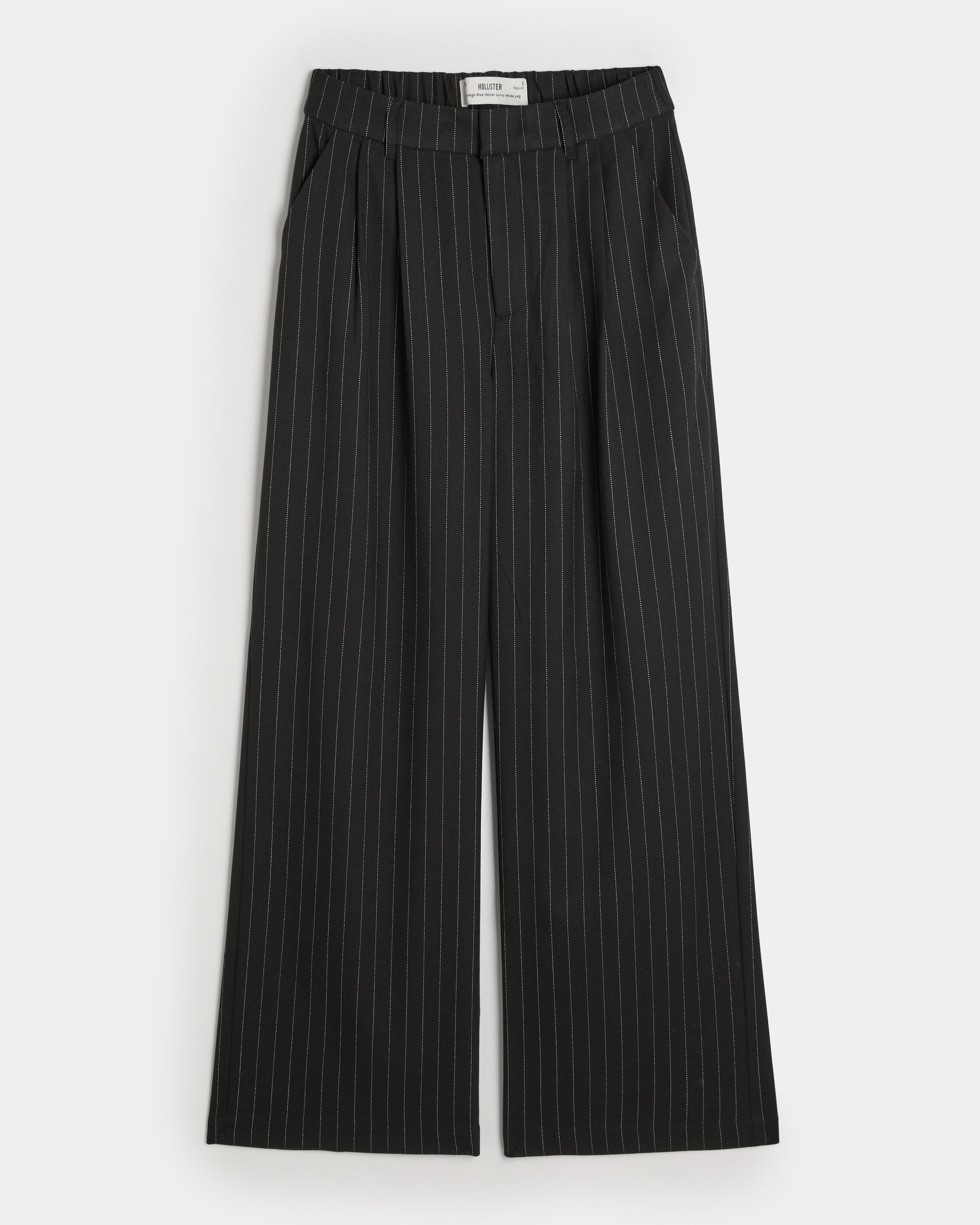 Hollister Hollister Livvy Ultra High rise Wide leg Pants in Black Lyst UK