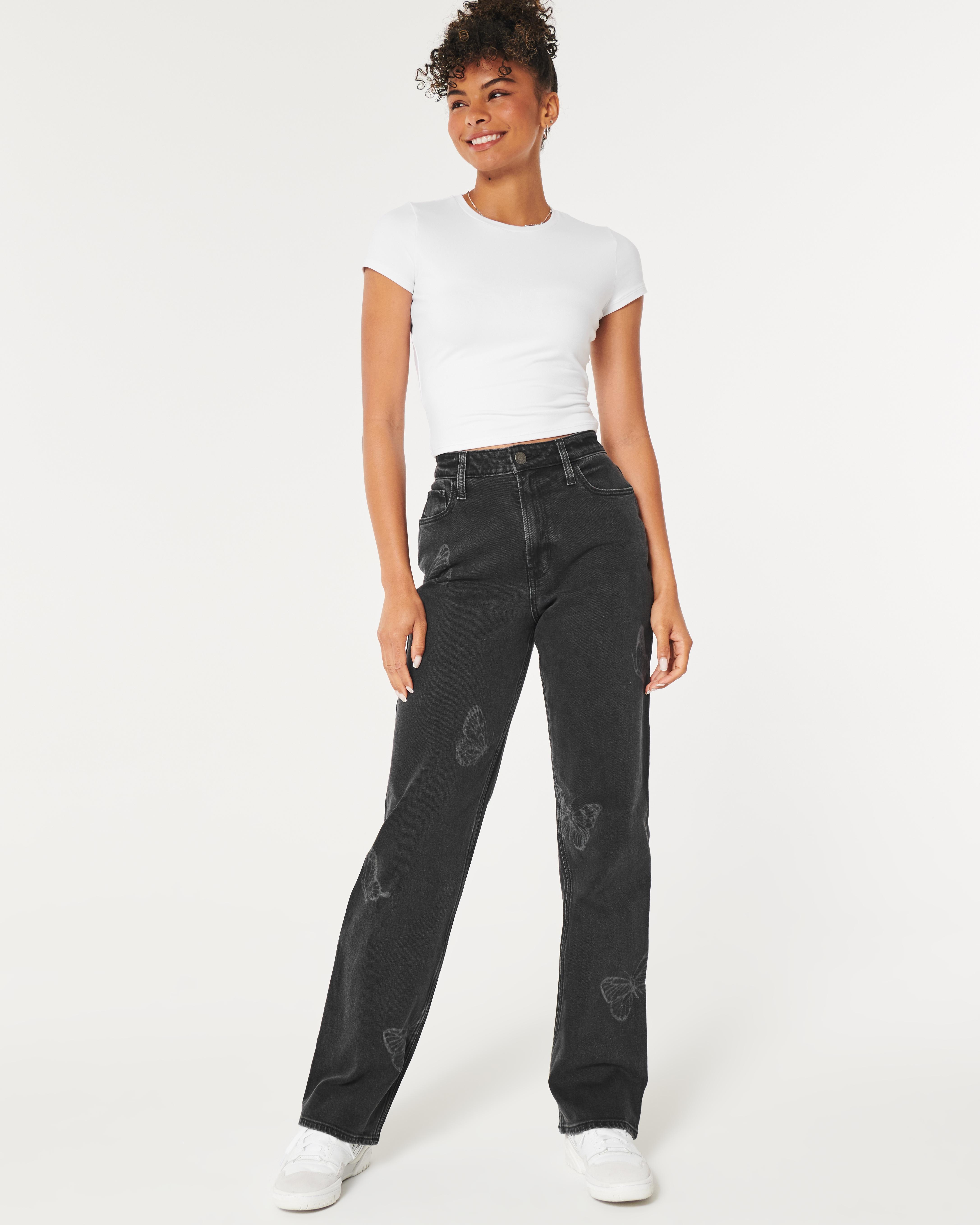 Black Dad Jeans Hollister High Waisted Black Jeans New Women's - Main Image