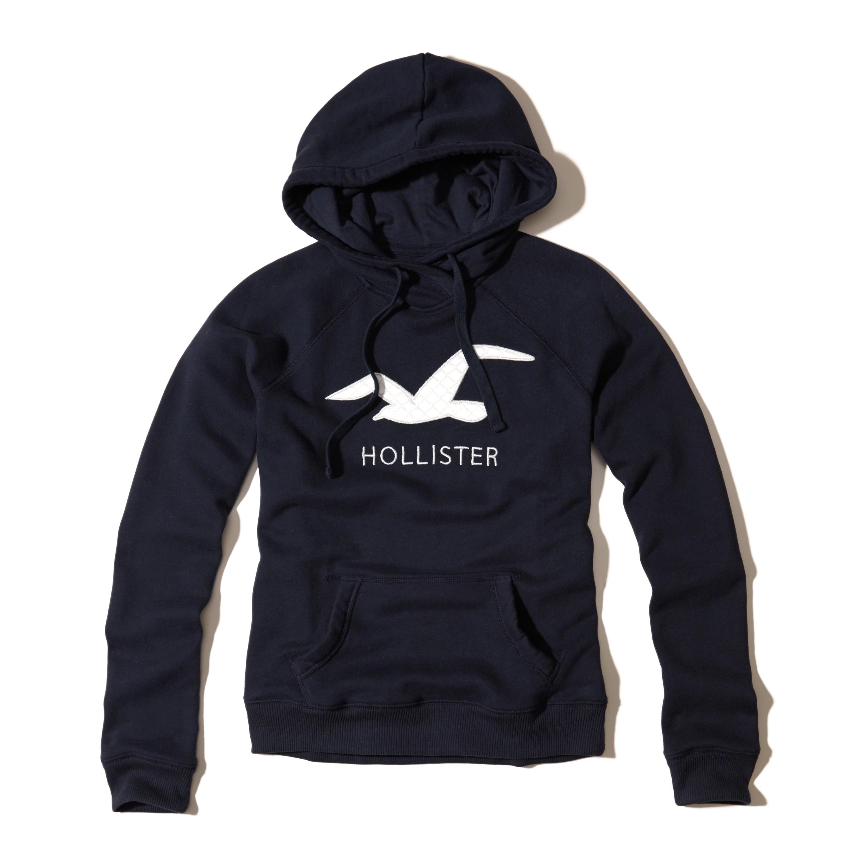 Hollister Logo Graphic Fleece Hoodie in Blue - Lyst