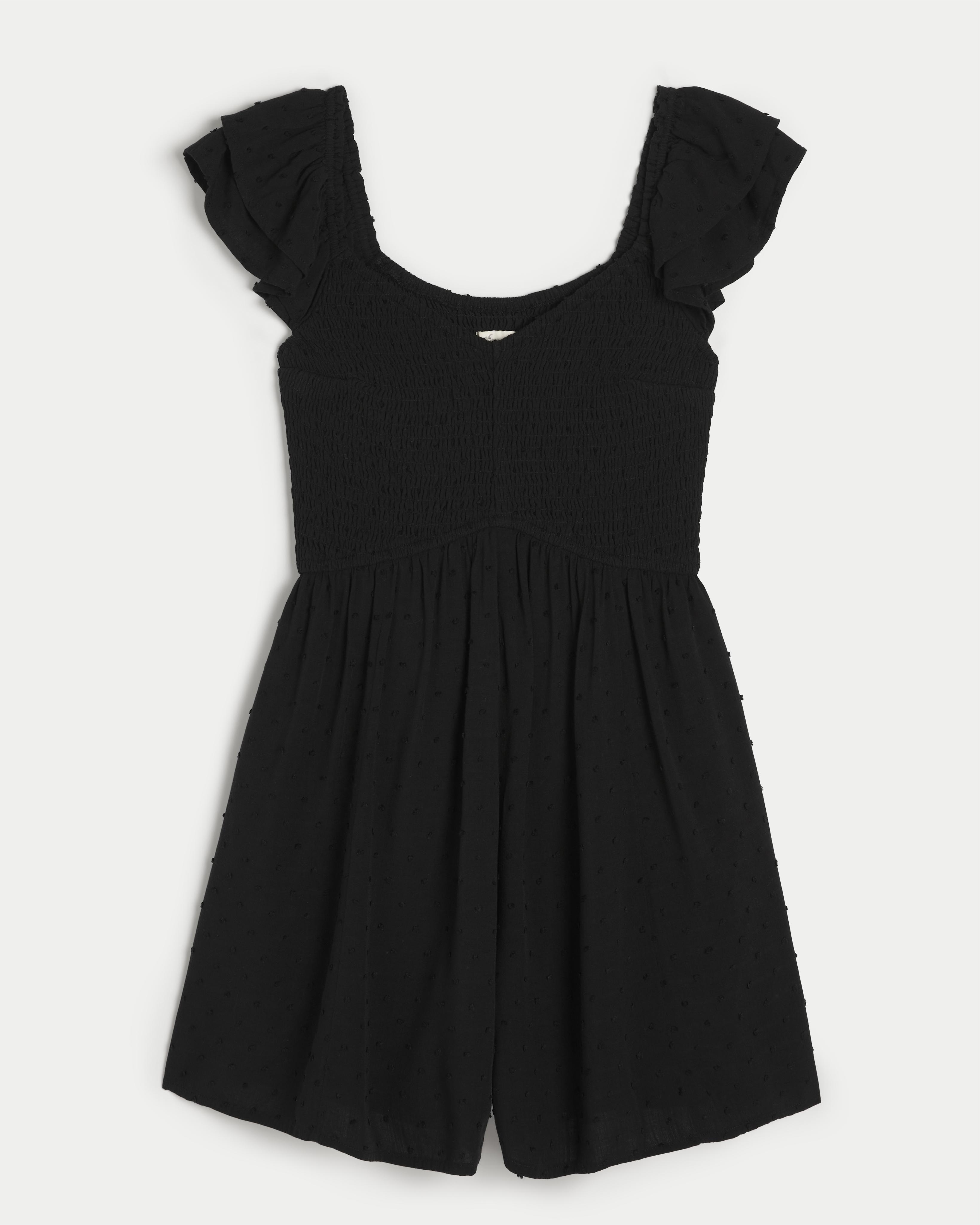 Hollister Smocked Flutter Sleeve Romper in Black Lyst UK - Main Image