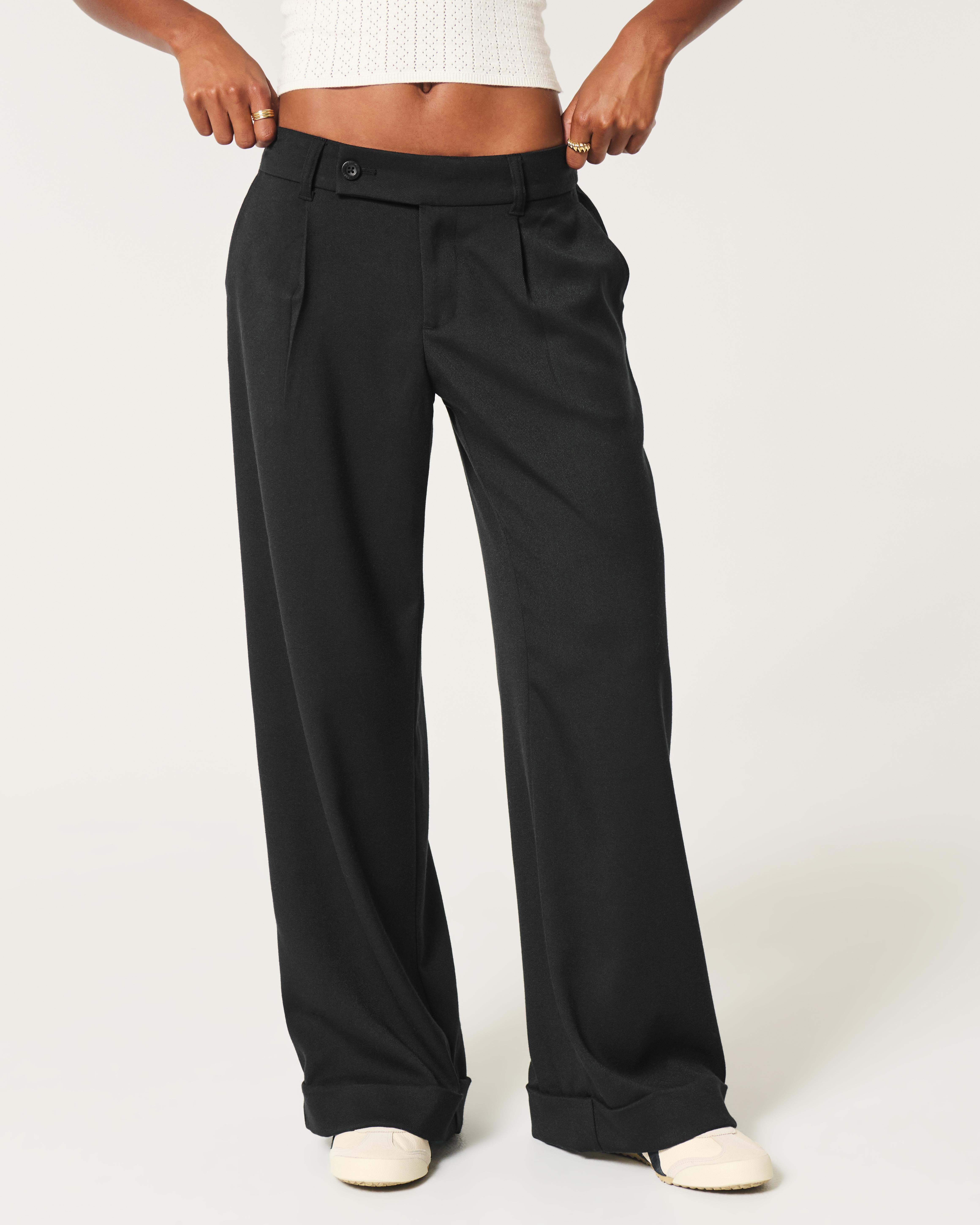 Hollister Hollister Livvy Low-rise Wide-leg Pants in Black Lyst UK