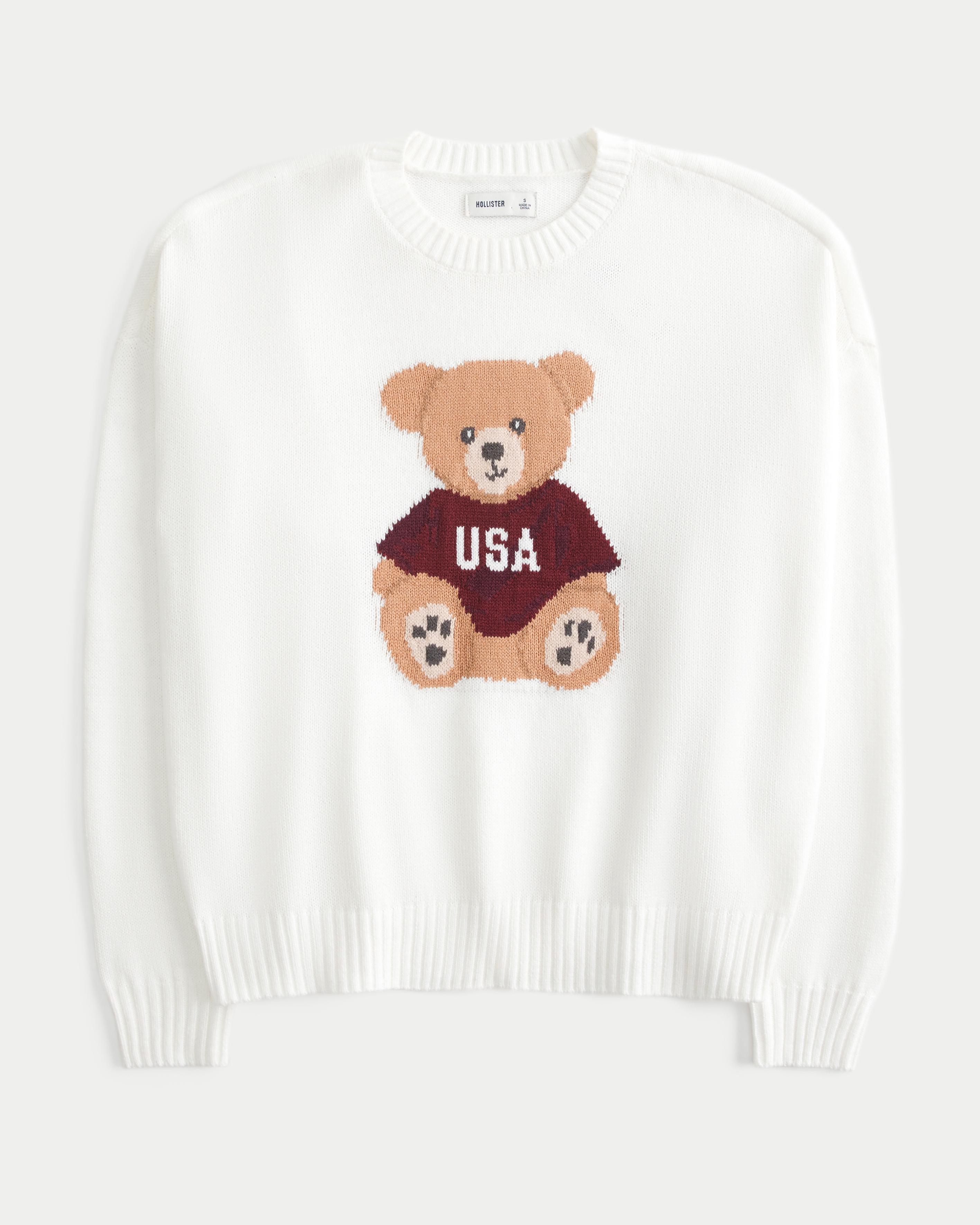 Tiktok Hollister Teddy Jumper Hollister Easy Teddy Bear Graphic