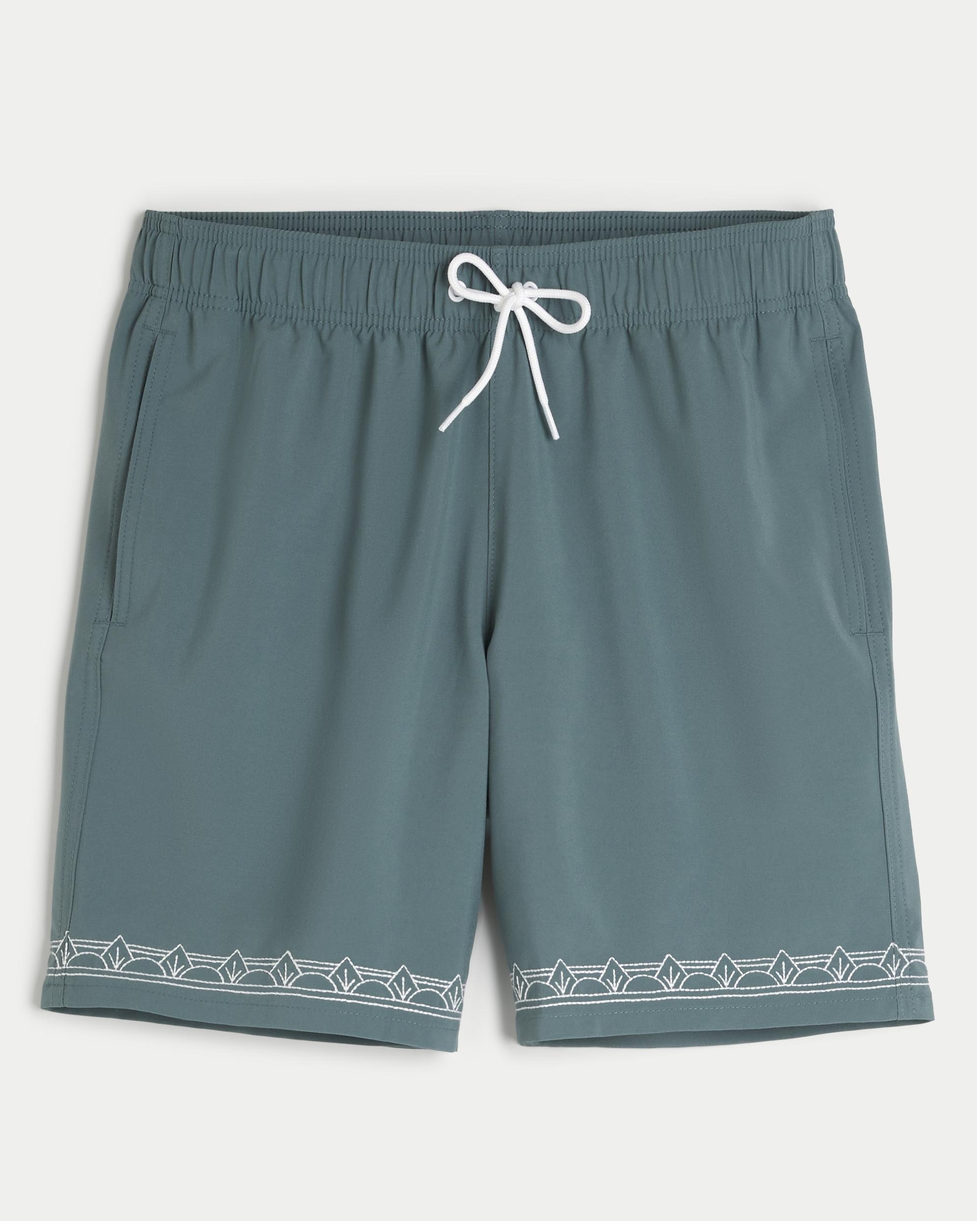 Hollister Embroidered Guard Swim Trunks 7 in Blue for Men Lyst UK