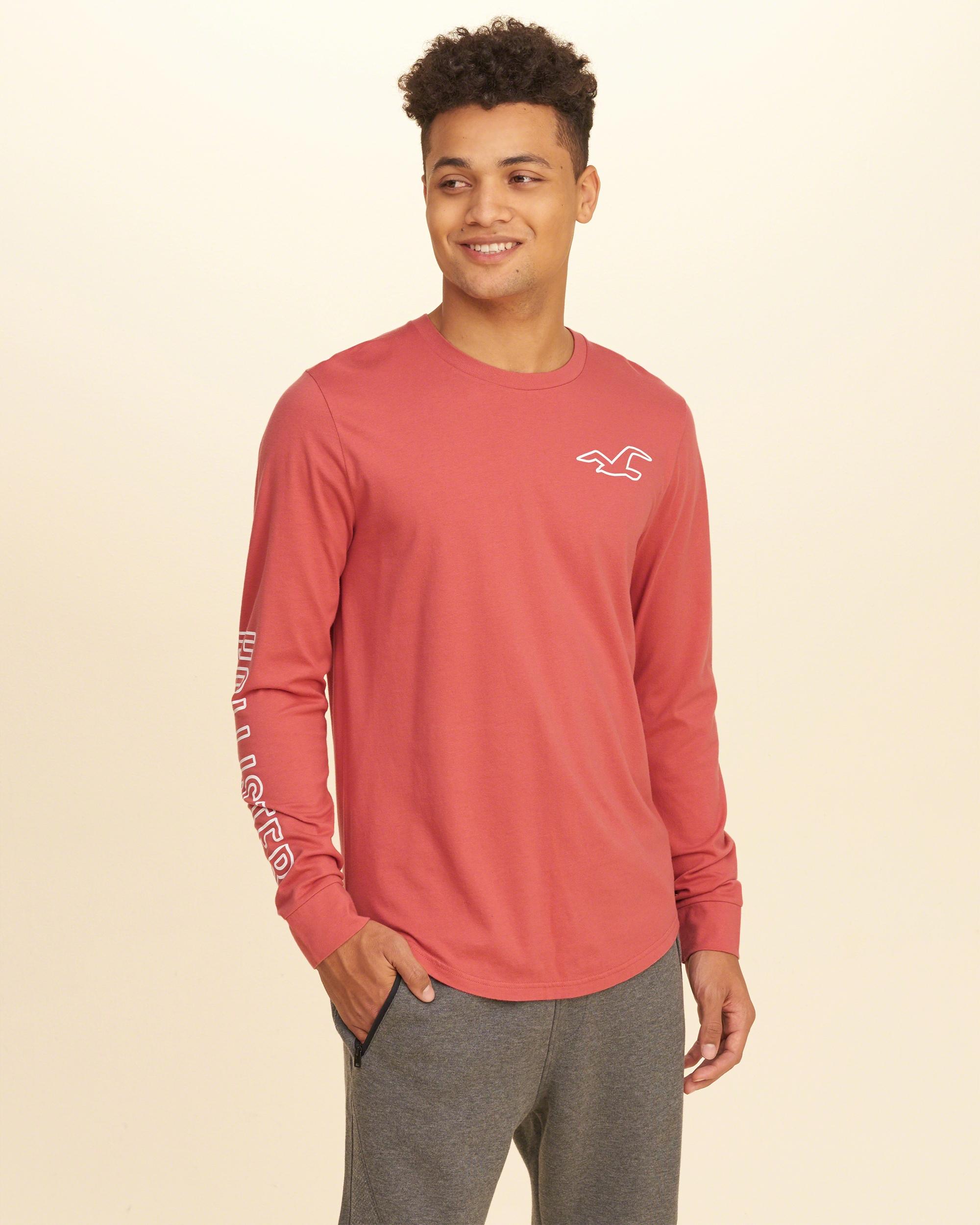 hollister sport knit logo graphic tee