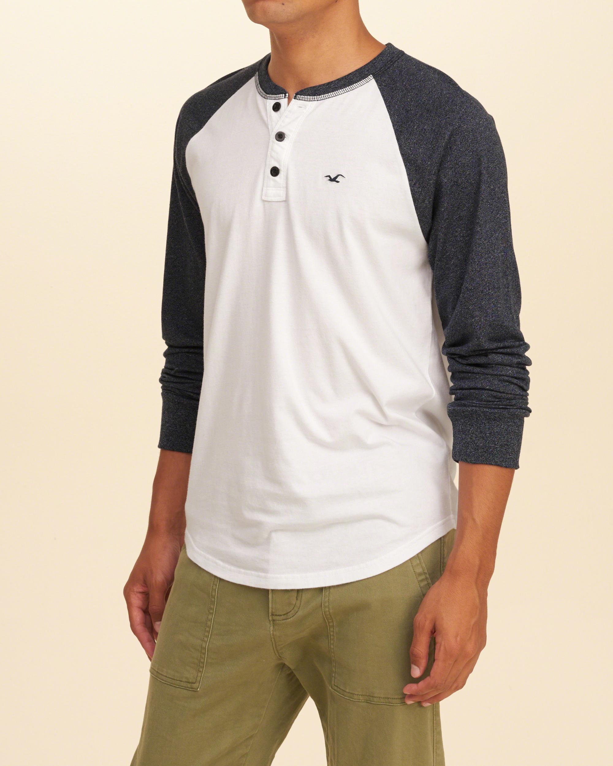 Lyst Hollister Musthave Raglan Henley in White for Men