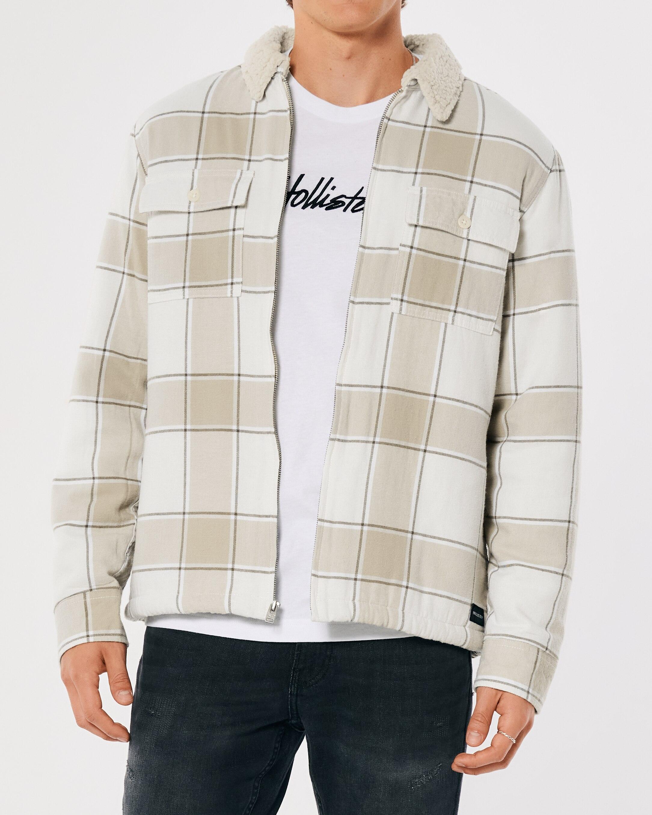 Hollister Sherpa-lined Shirt Jacket in Natural for Men Lyst UK