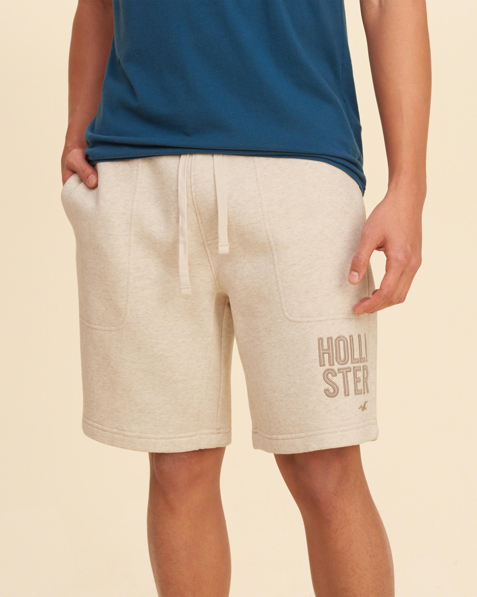 Lyst - Hollister Logo Graphic Jogger Shorts in Natural for Men