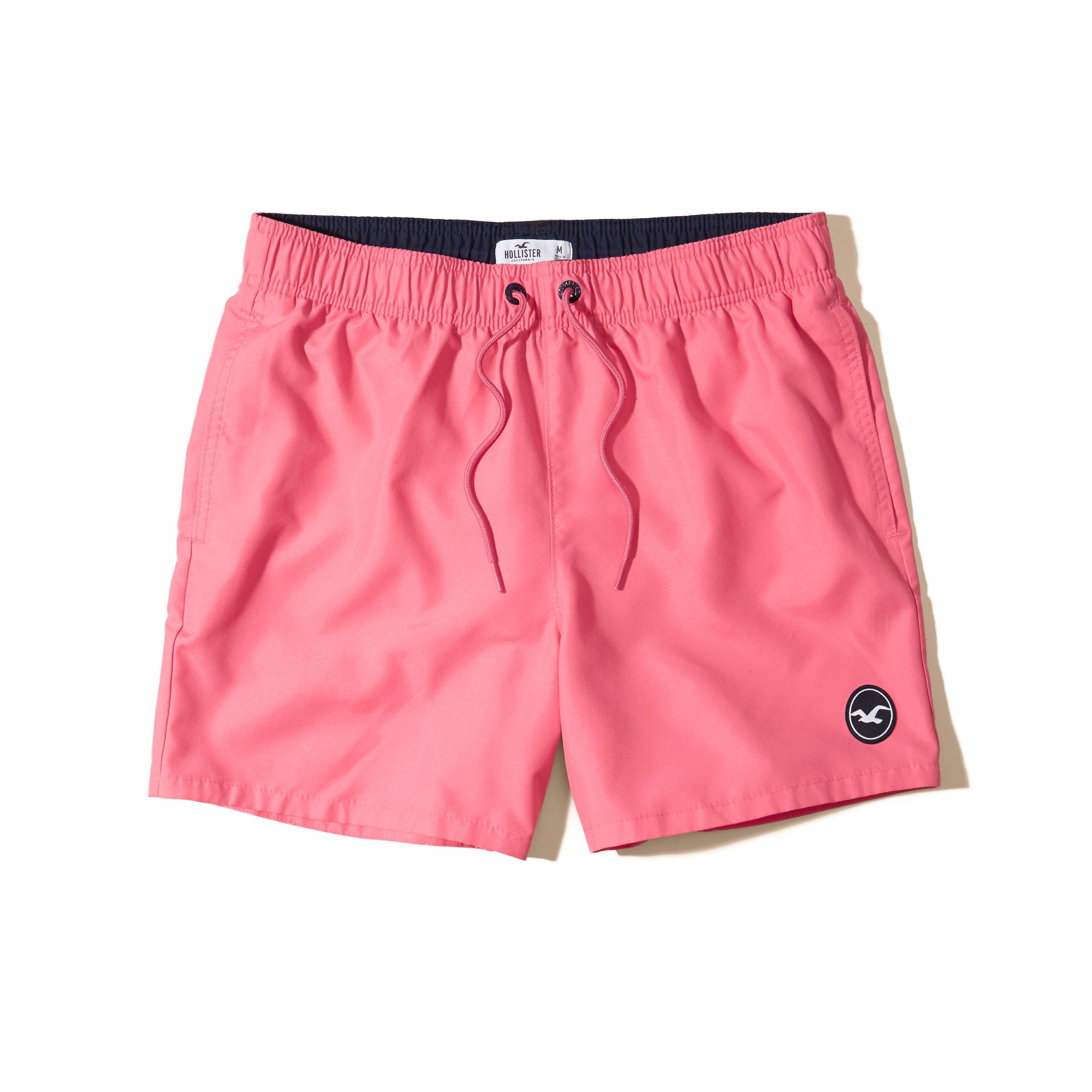 Hollister Guard Fit Swim Trunks in Pink for Men | Lyst