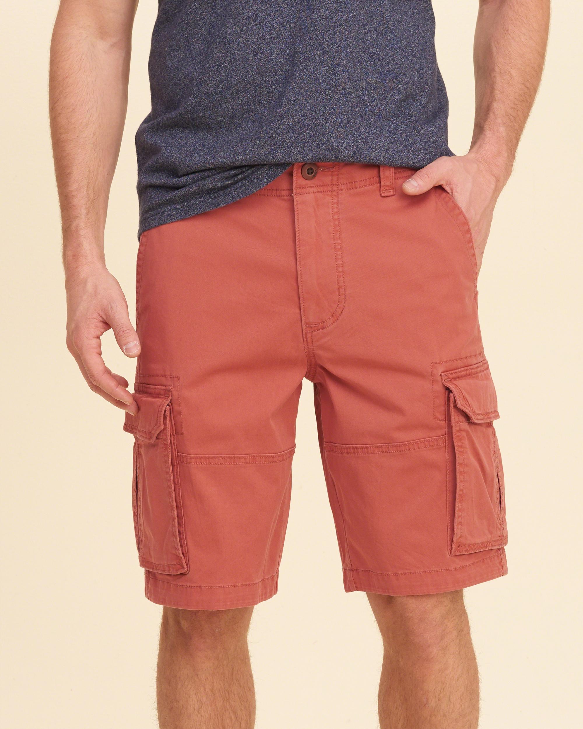 Lyst - Hollister Cargo Fit Shorts in Red for Men