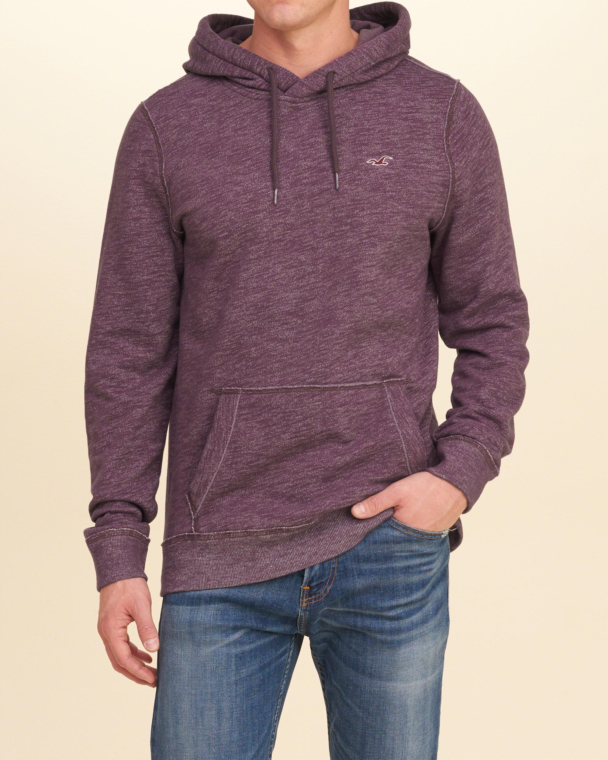 Lyst - Hollister Textured Icon Hoodie in Purple for Men