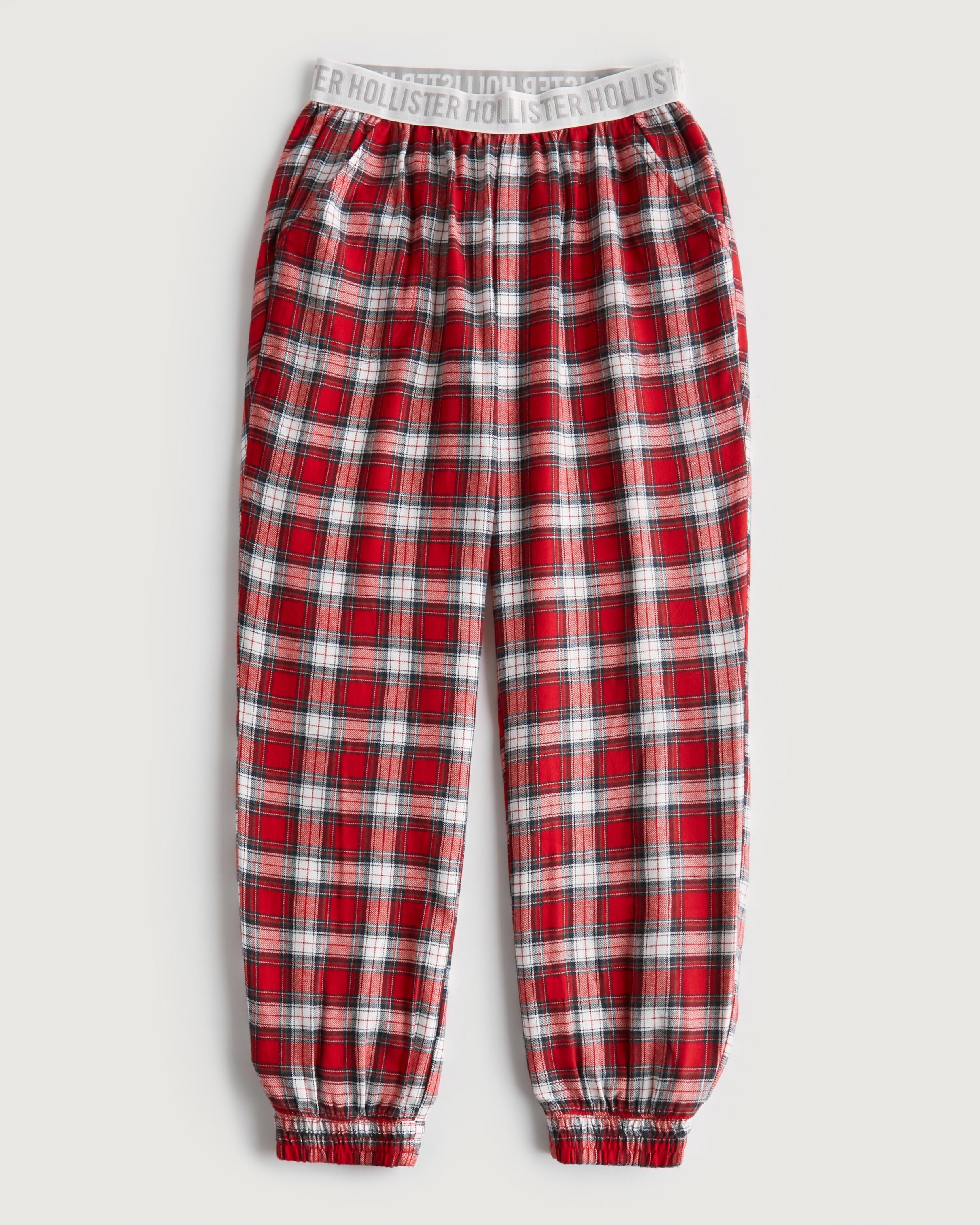 Hollister Flannel Sleep Joggers in Red | Lyst UK