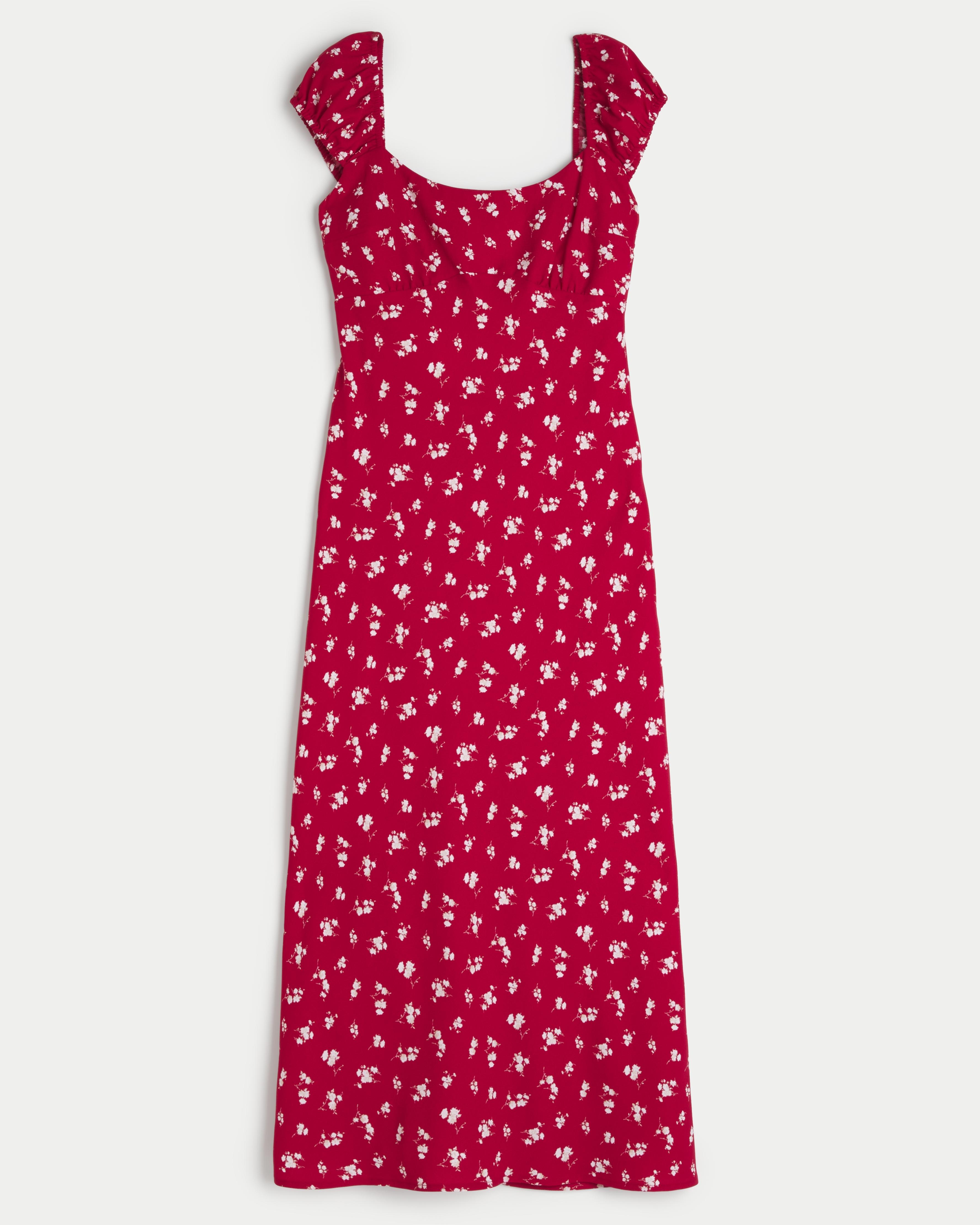 Hollister red floral dress hotsell