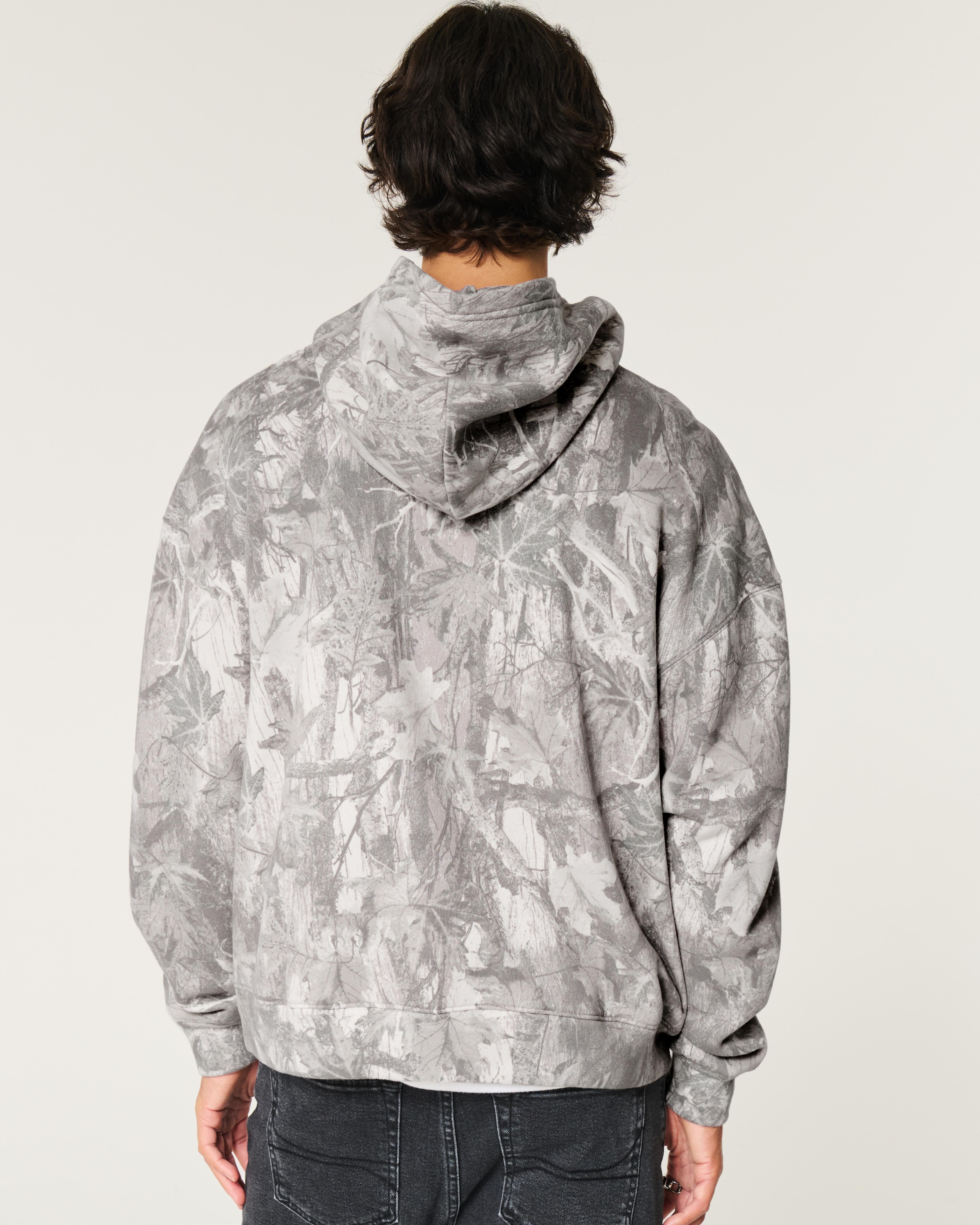 Hollister Boxy Camo Hoodie in Grey for Men Lyst UK