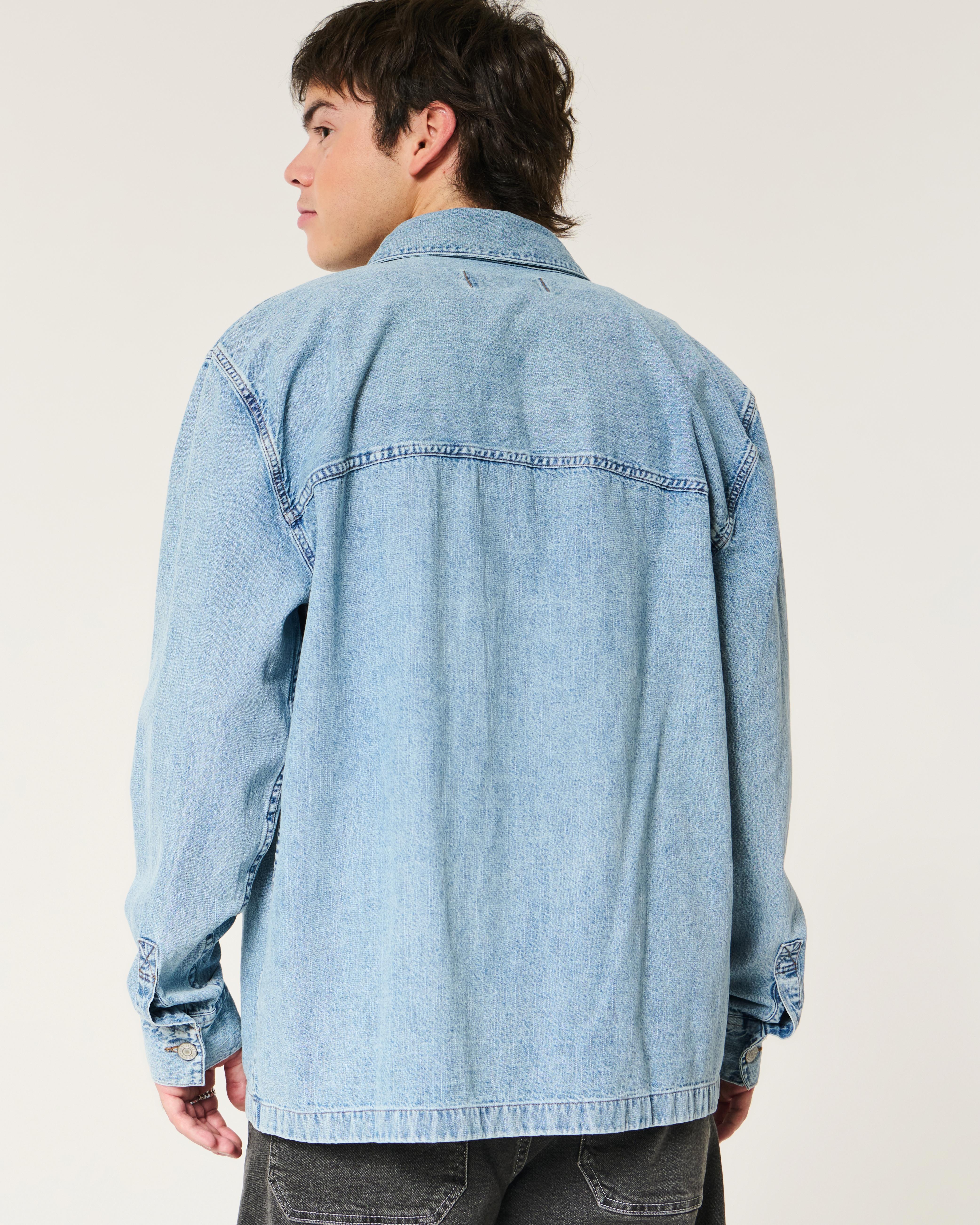 Hollister Relaxed Light Wash Denim Shirt in Blue for Men Lyst UK