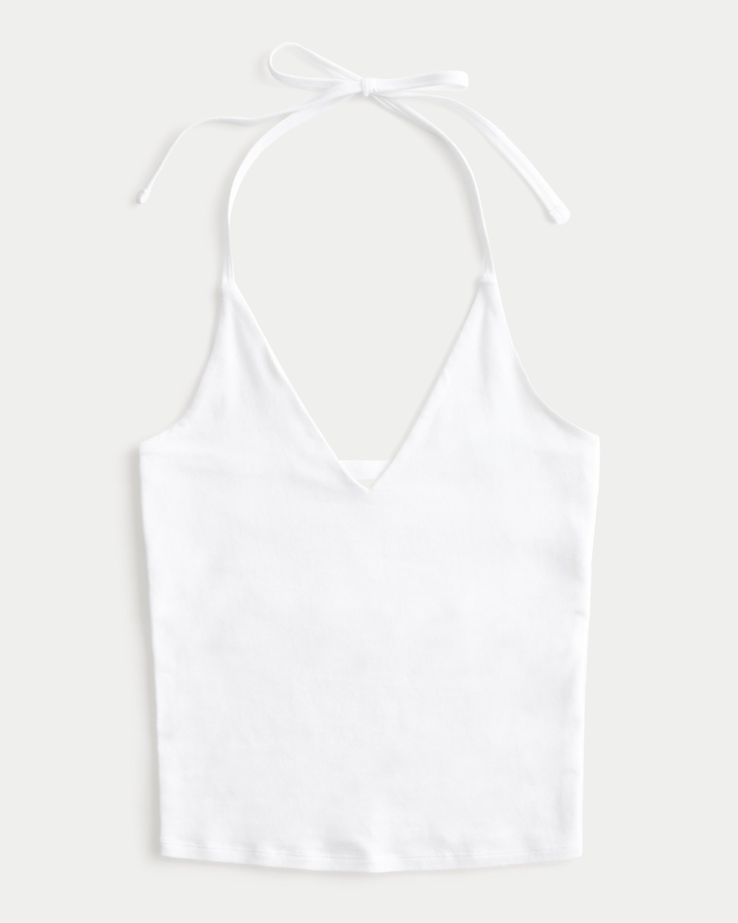 hollister white halter top