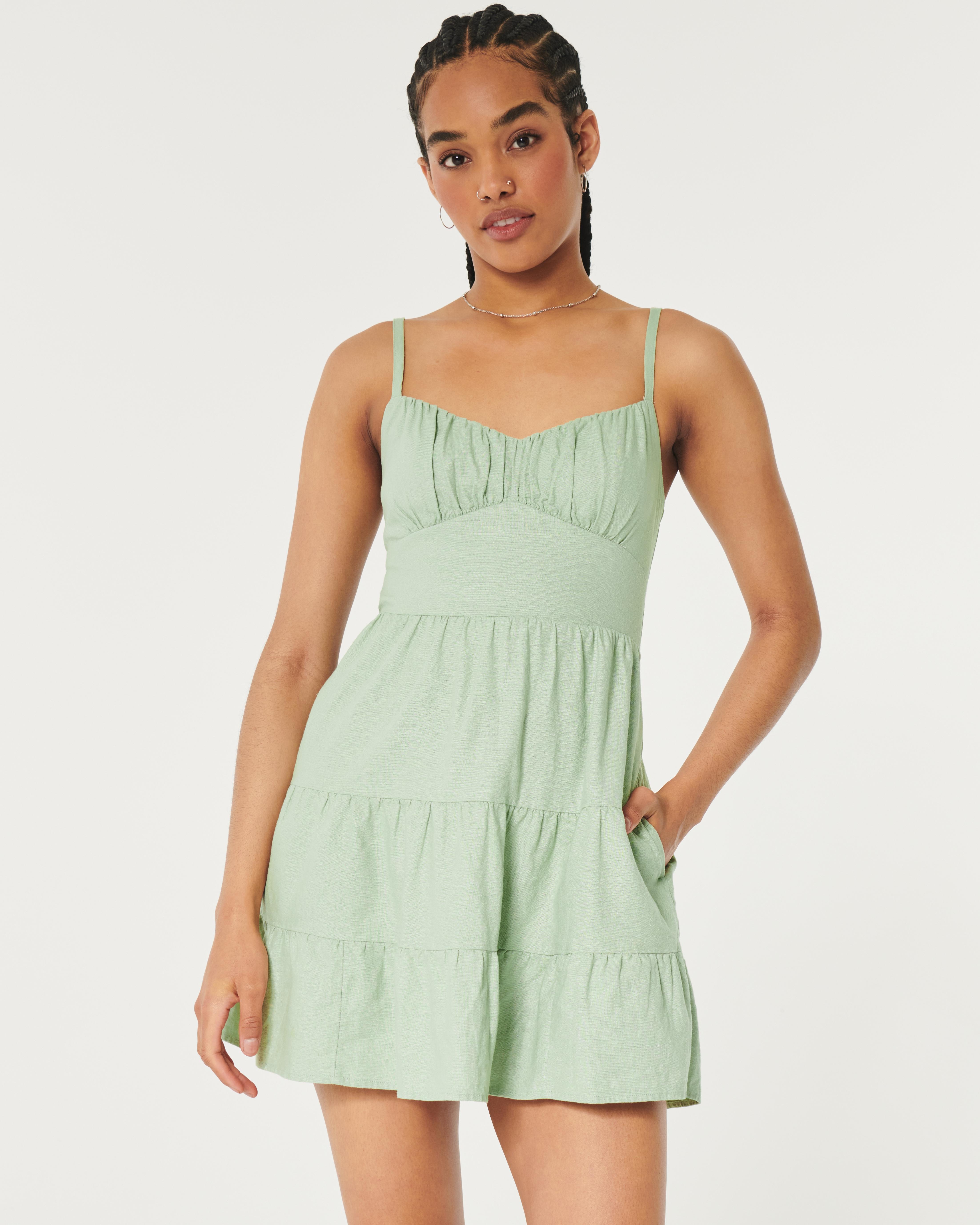 sherri hill green dress Women's La Palma Green Perfect Linen Stripe Shorts | Size: M main image 0
