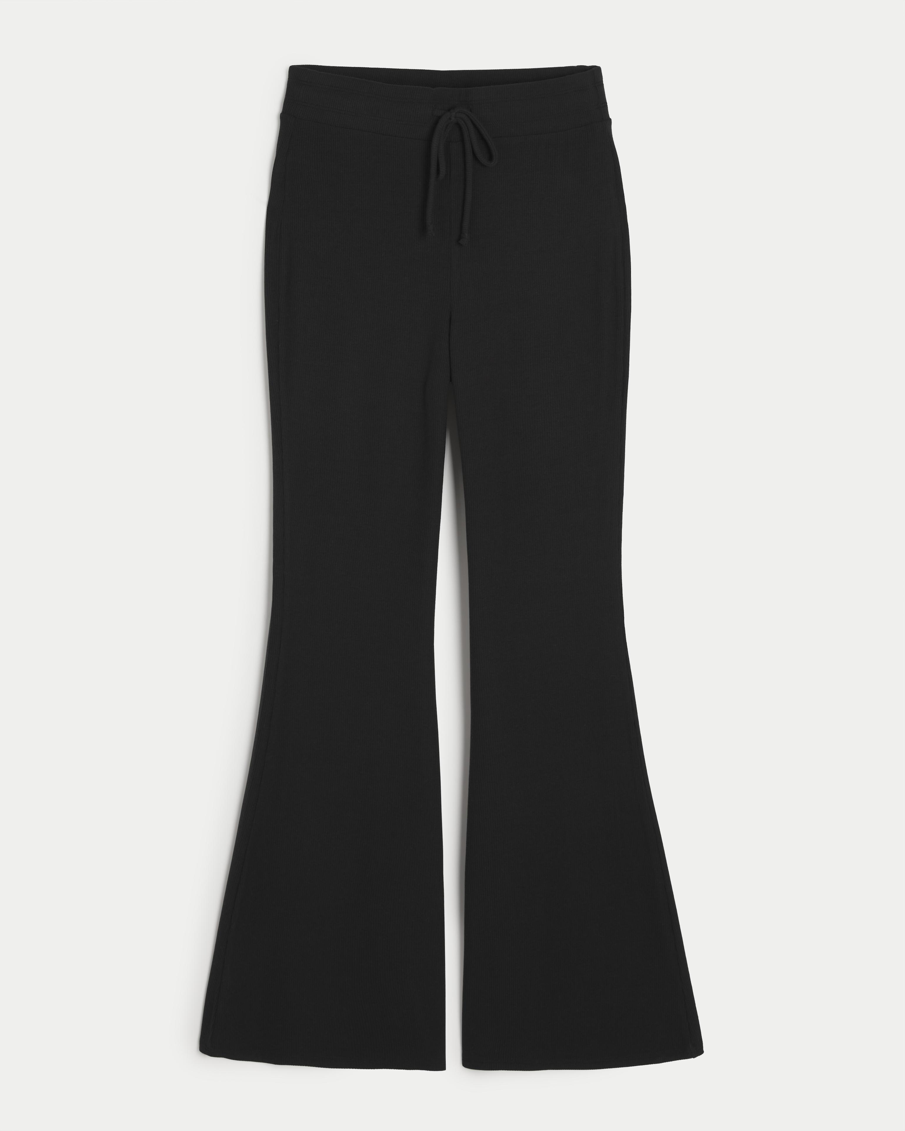 Hollister Gilly Hicks Jersey Rib Flare Pants in Black