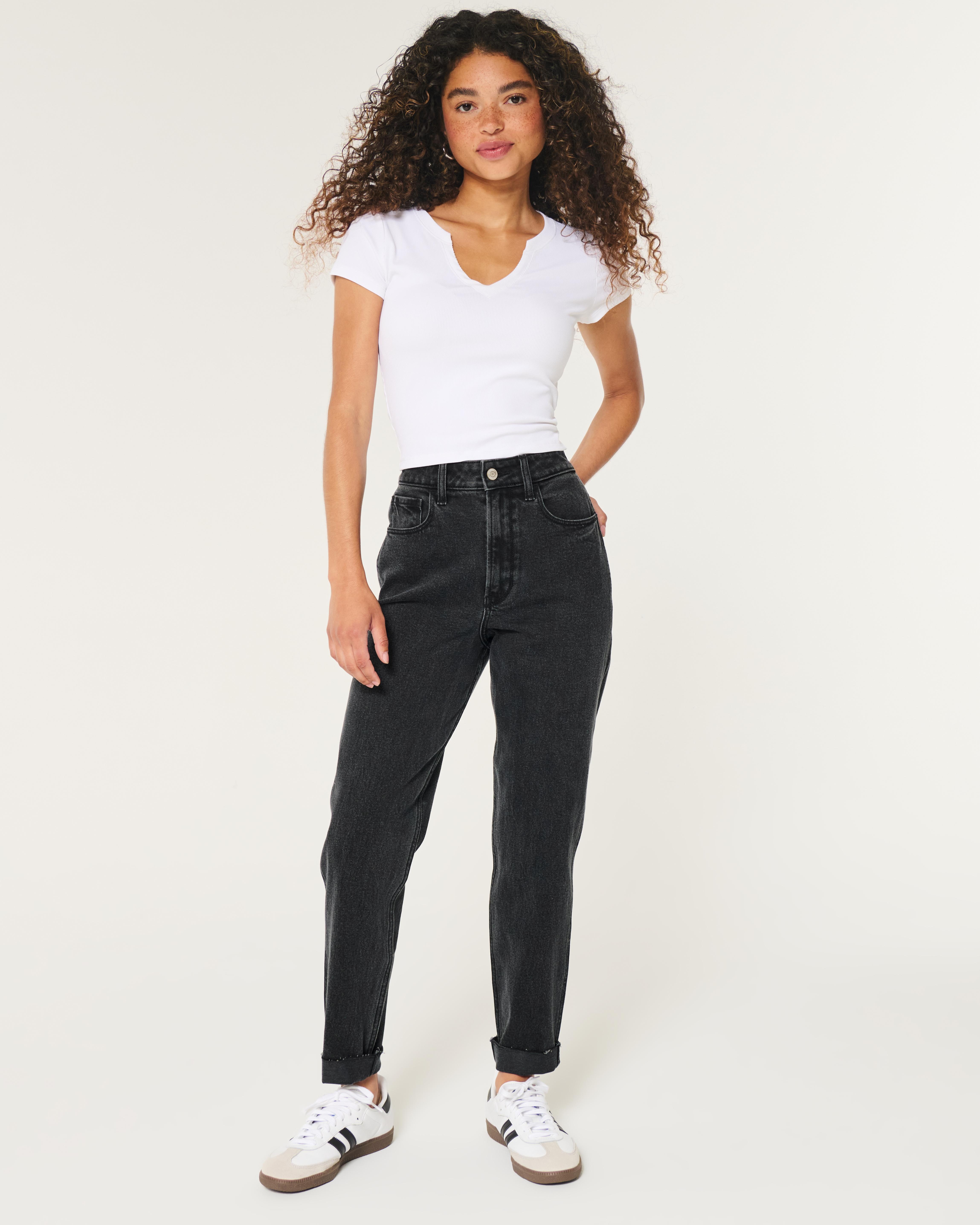 Mom Jeans Hollister High Waisted Black Jeans Hollister Black Mom