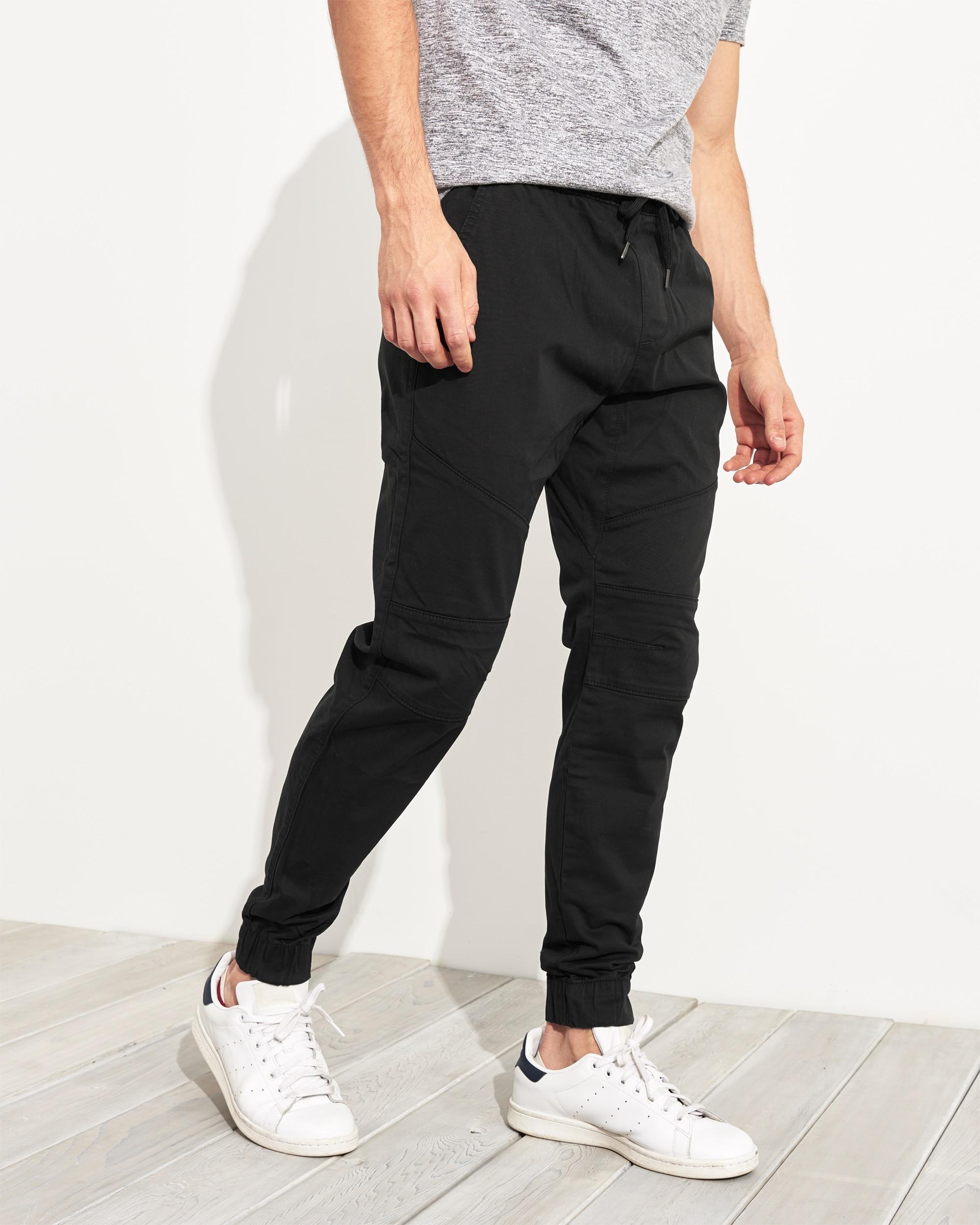 Hollister Advanced Stretch Skinny Twill Jogger Pants in Black for Men |  Lyst UK