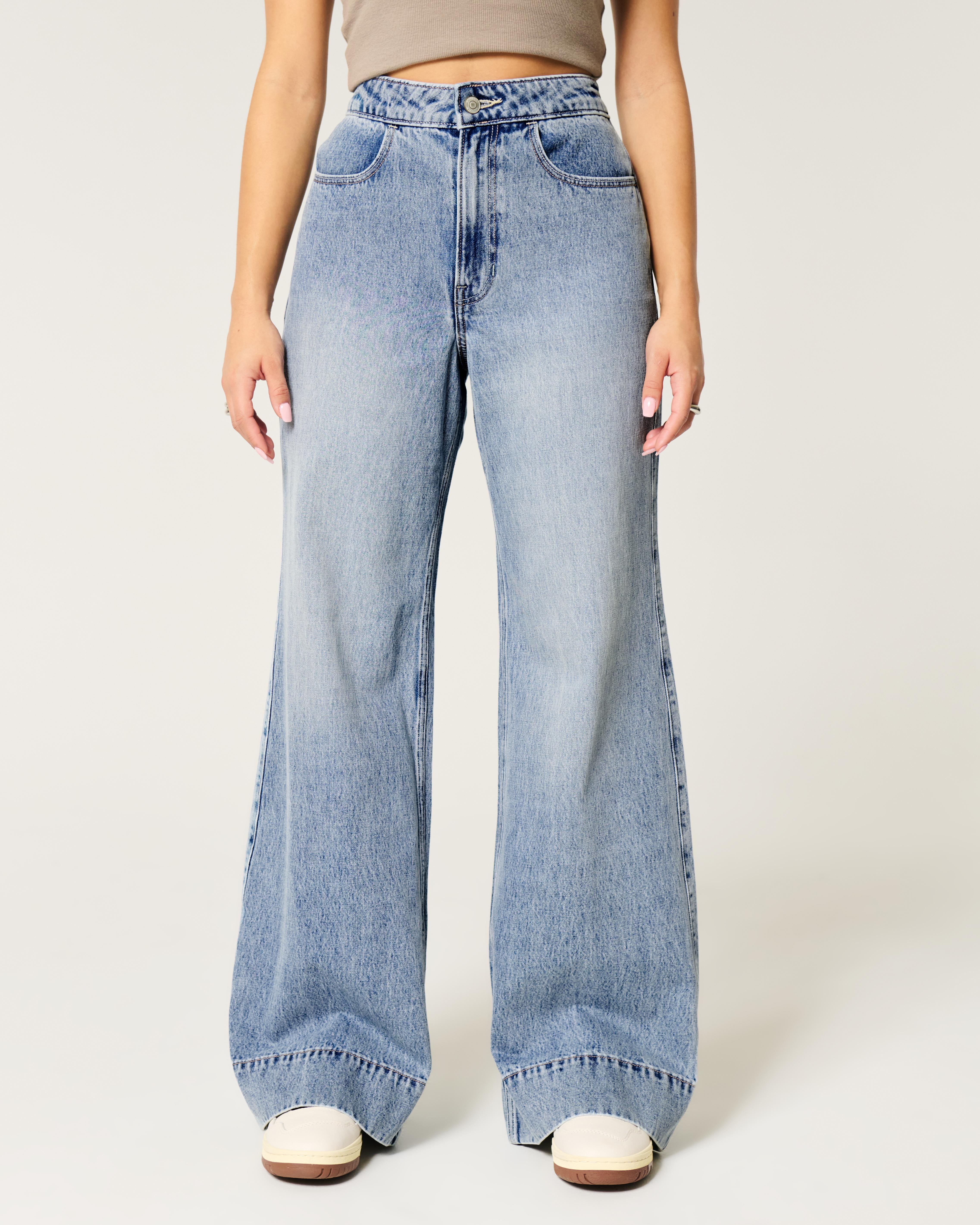 Hollister Wide Leg Jeans Hollister Low Rise Baggy Flare Jean In