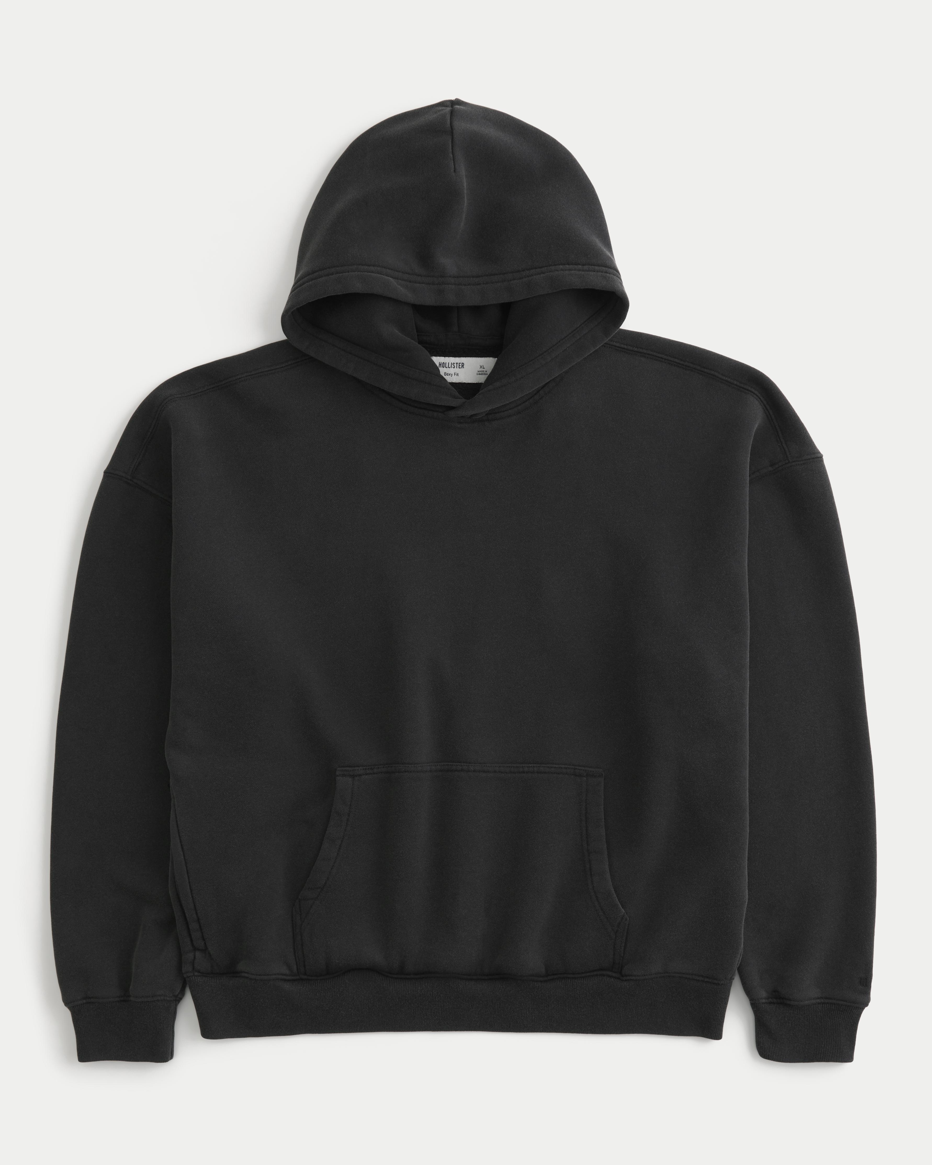 Hollister Boxy Washed Hoodie in Black for Men Lyst UK