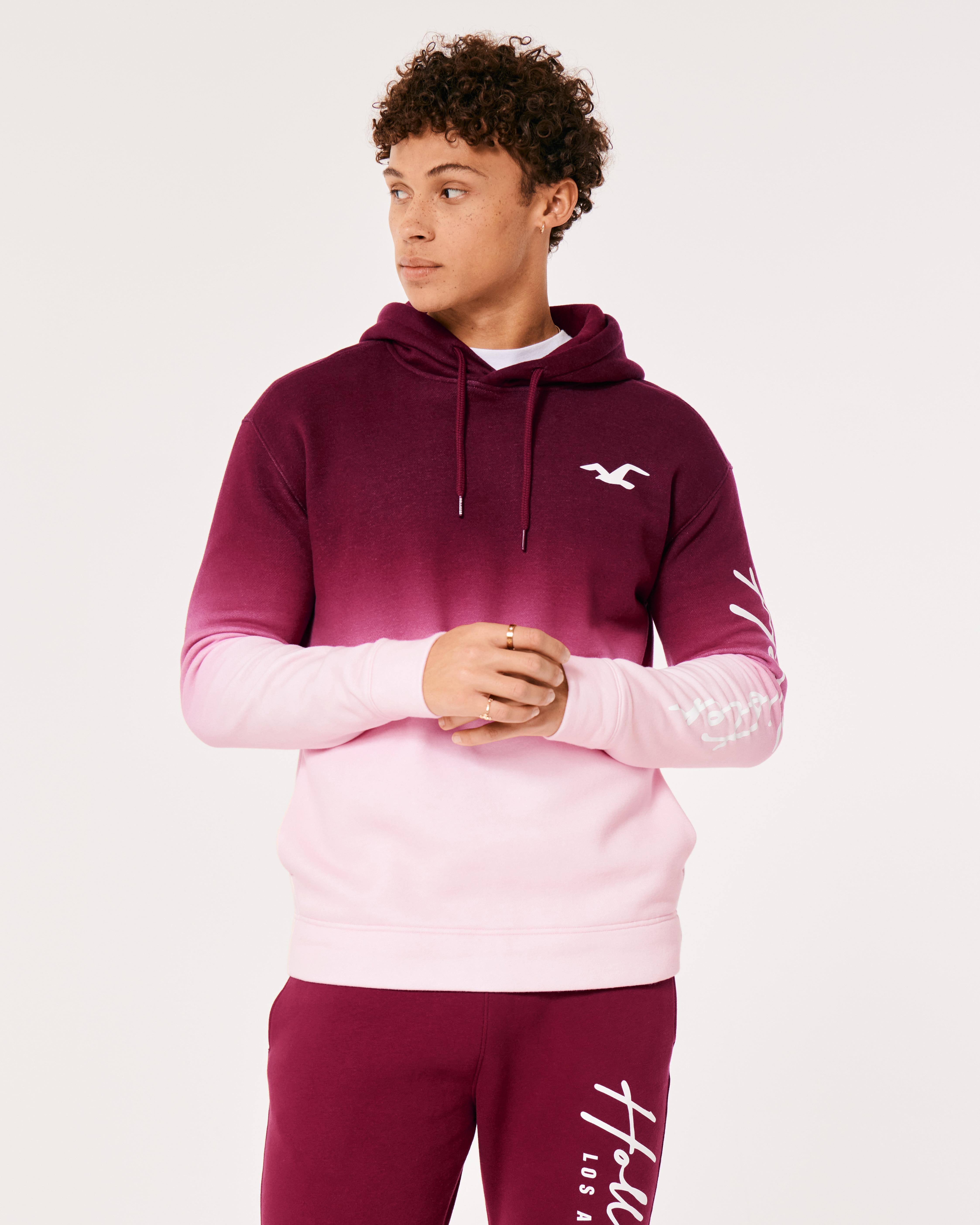 Hollister Ombre Logo Graphic Hoodie in Red for Men | Lyst UK