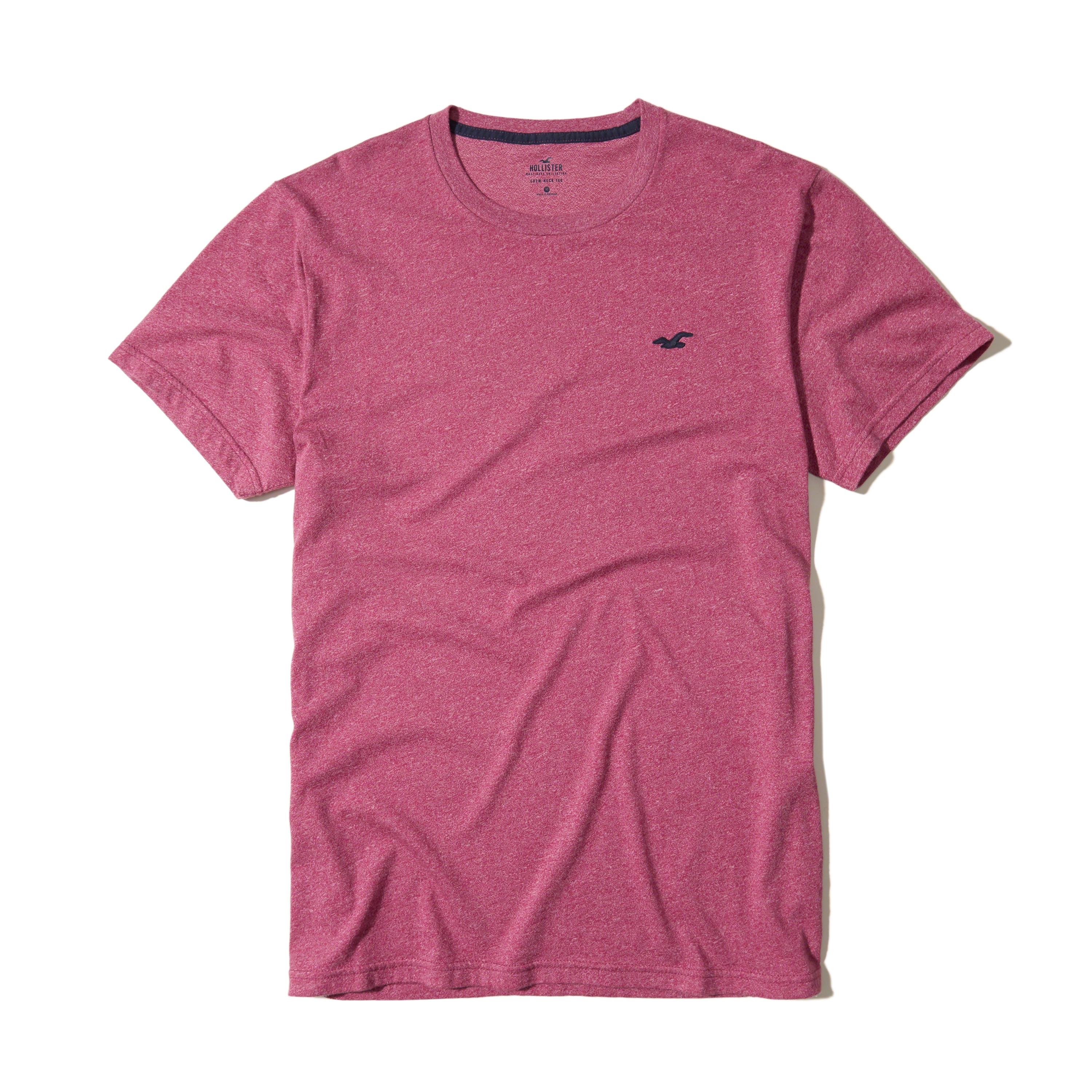 Lyst - Hollister Must-have Crew T-shirt in Pink for Men