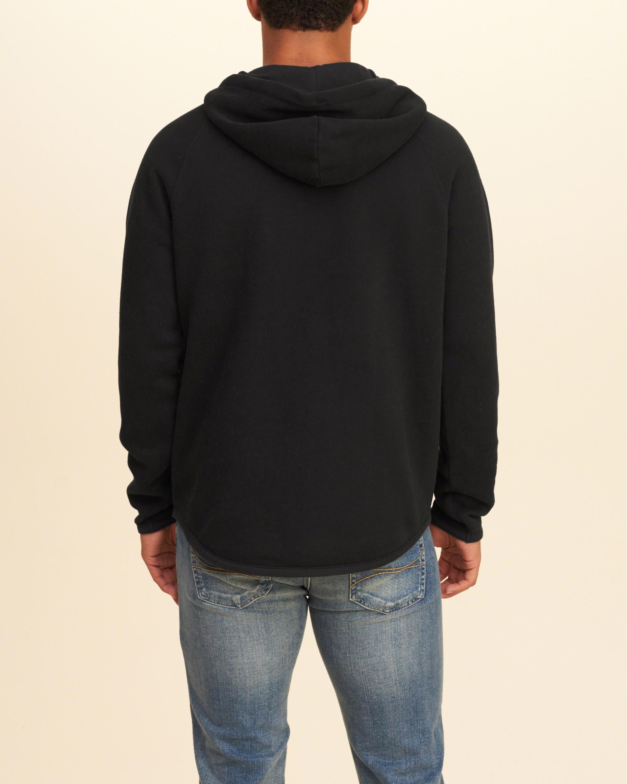 Lyst - Hollister Textured Icon Hoodie in Black for Men