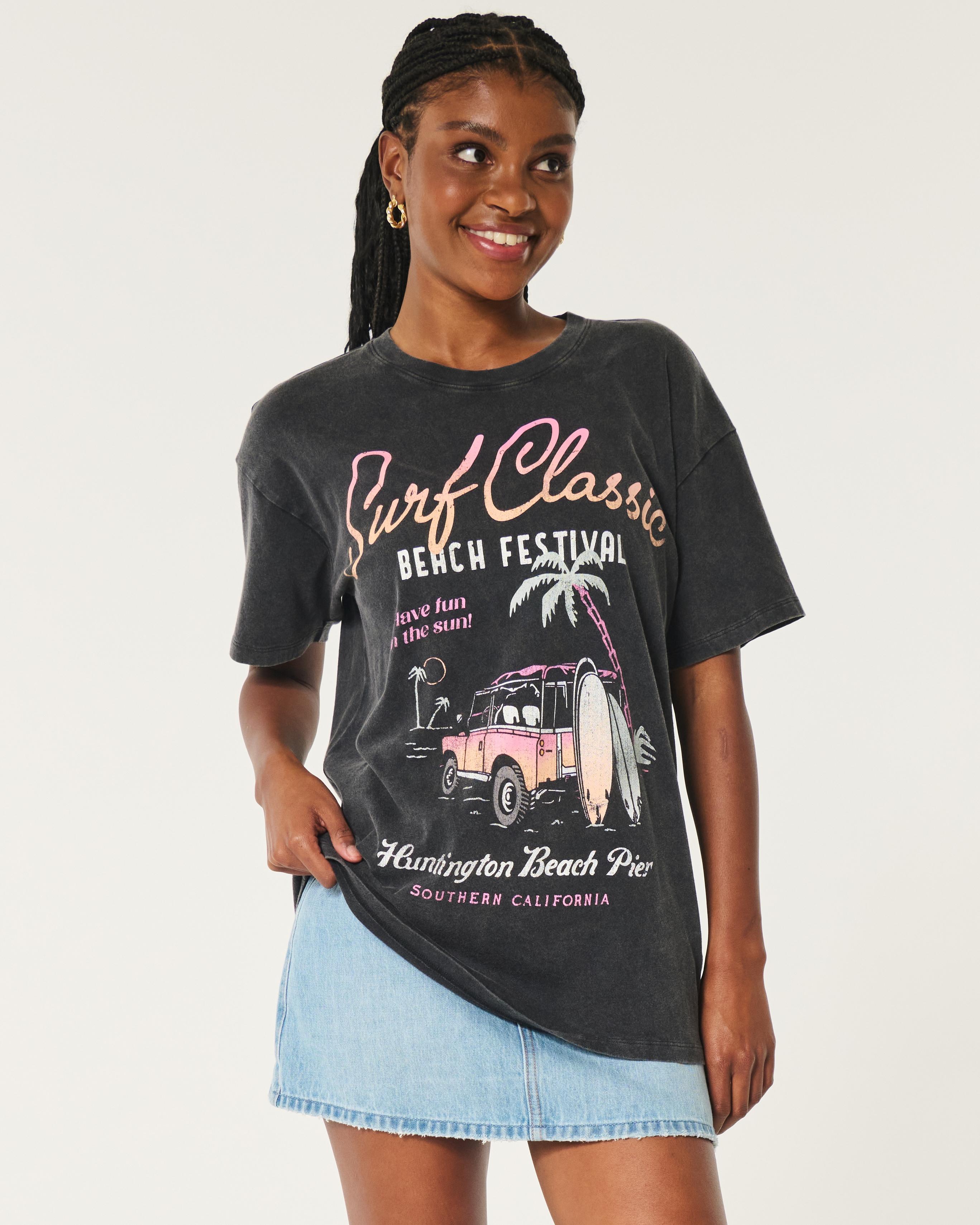 Hollister California Hollister T Shirt Schwarz HOLLISTER California Damen T-Shirt Basic Schwarz S…