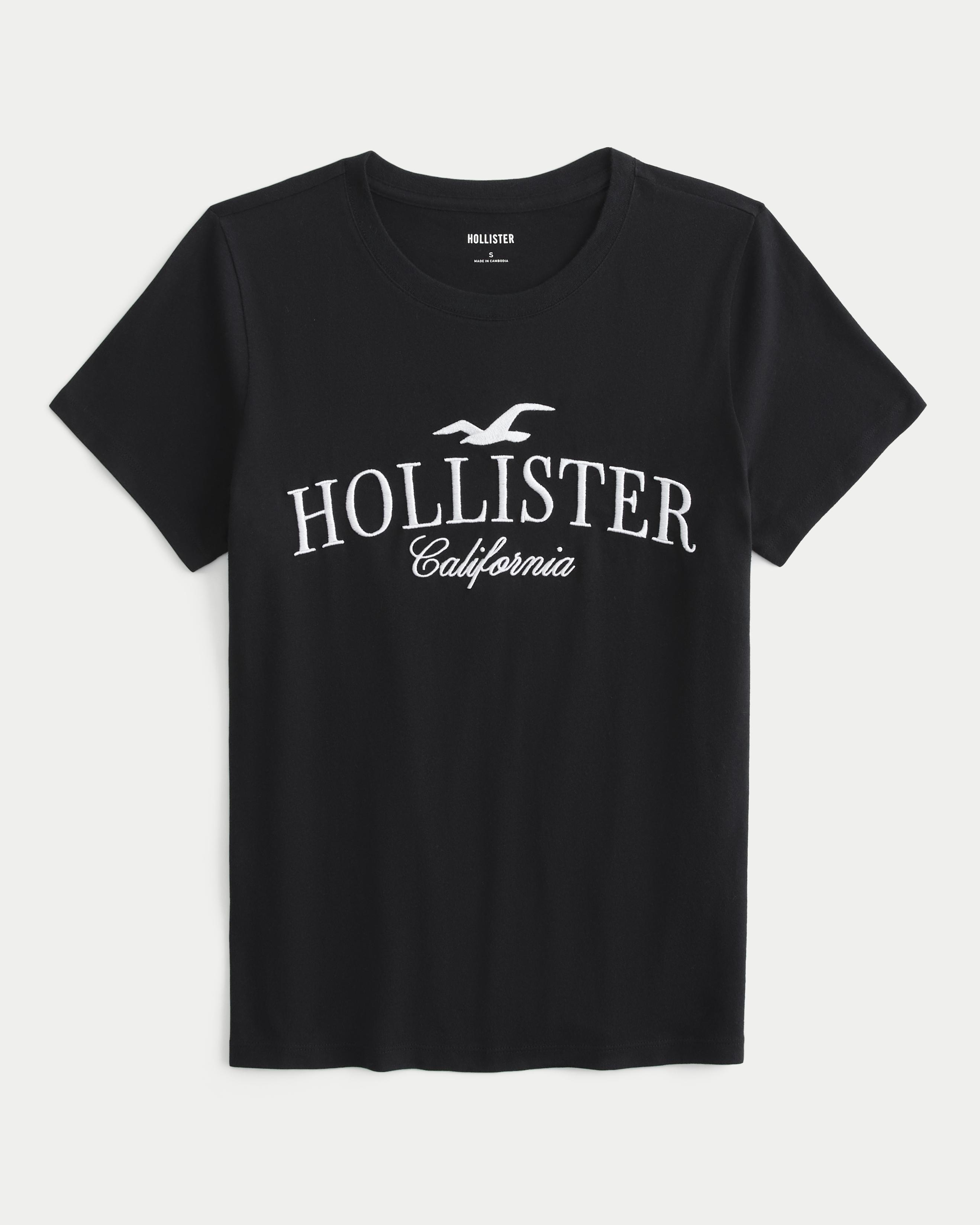 Hollister Easy Logo Graphic Tee in Black Lyst UK