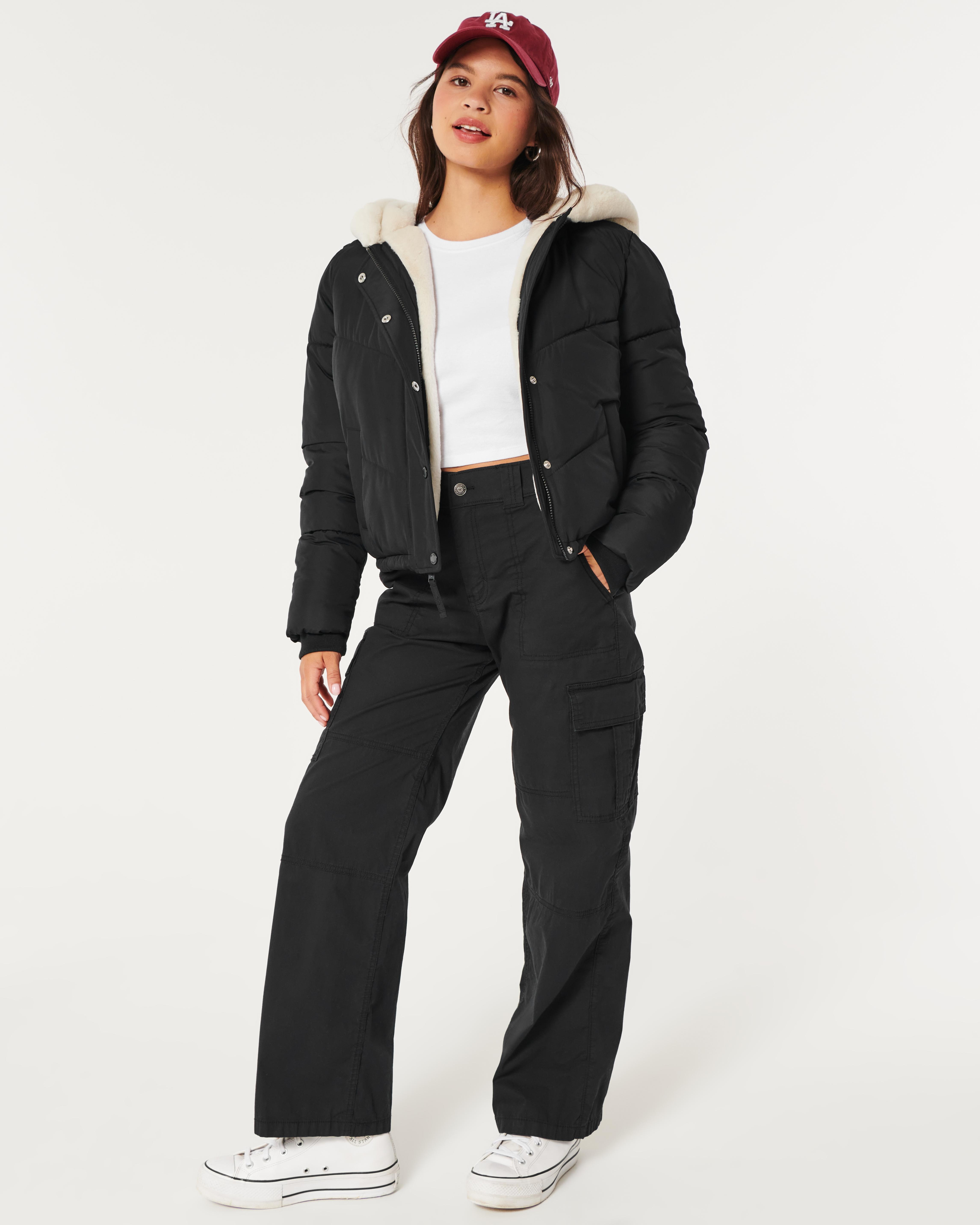 Hollister puffer shop jacket women's
