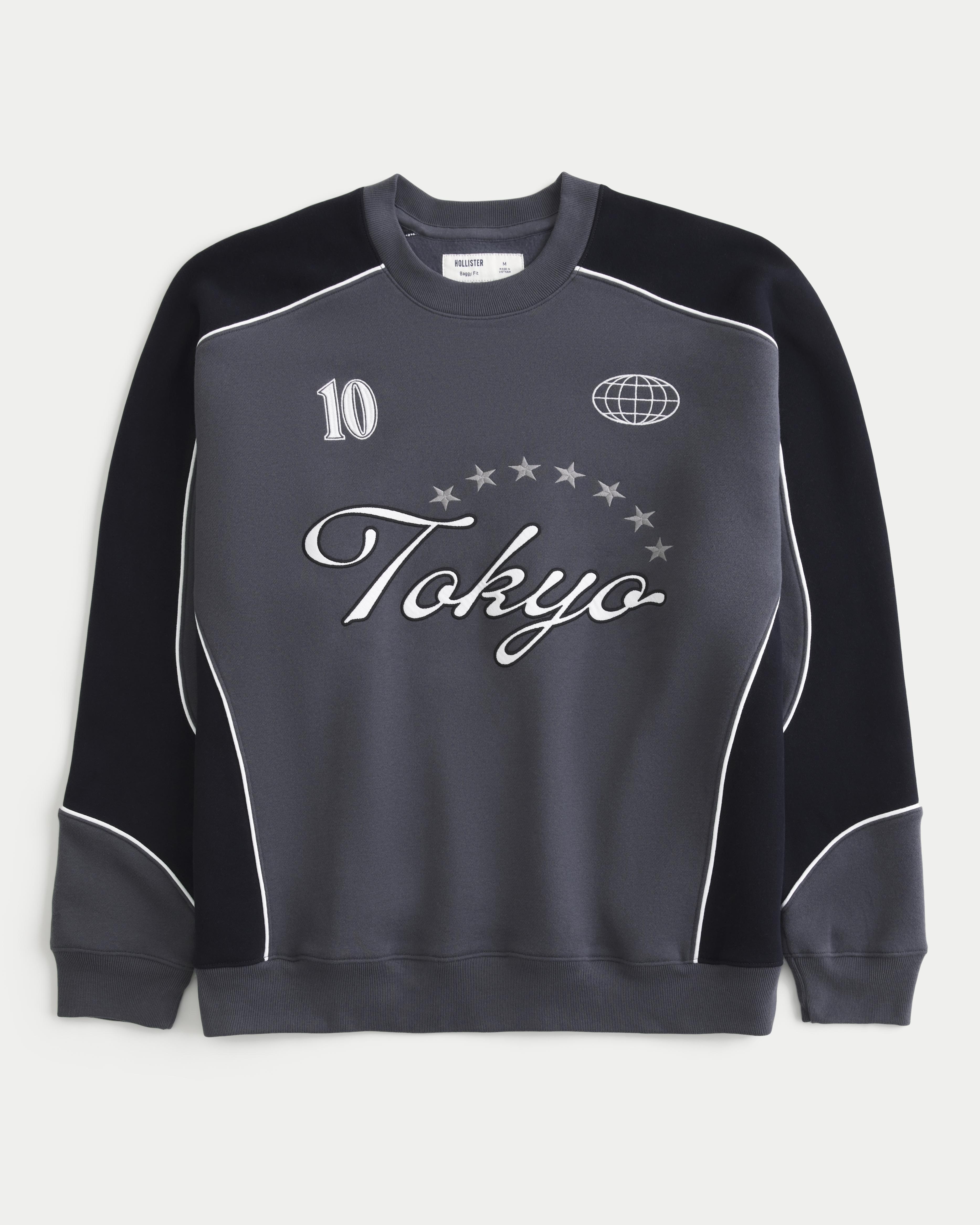 Hollister Baggy Tokyo Graphic Crew Sweatshirt in Black for Men