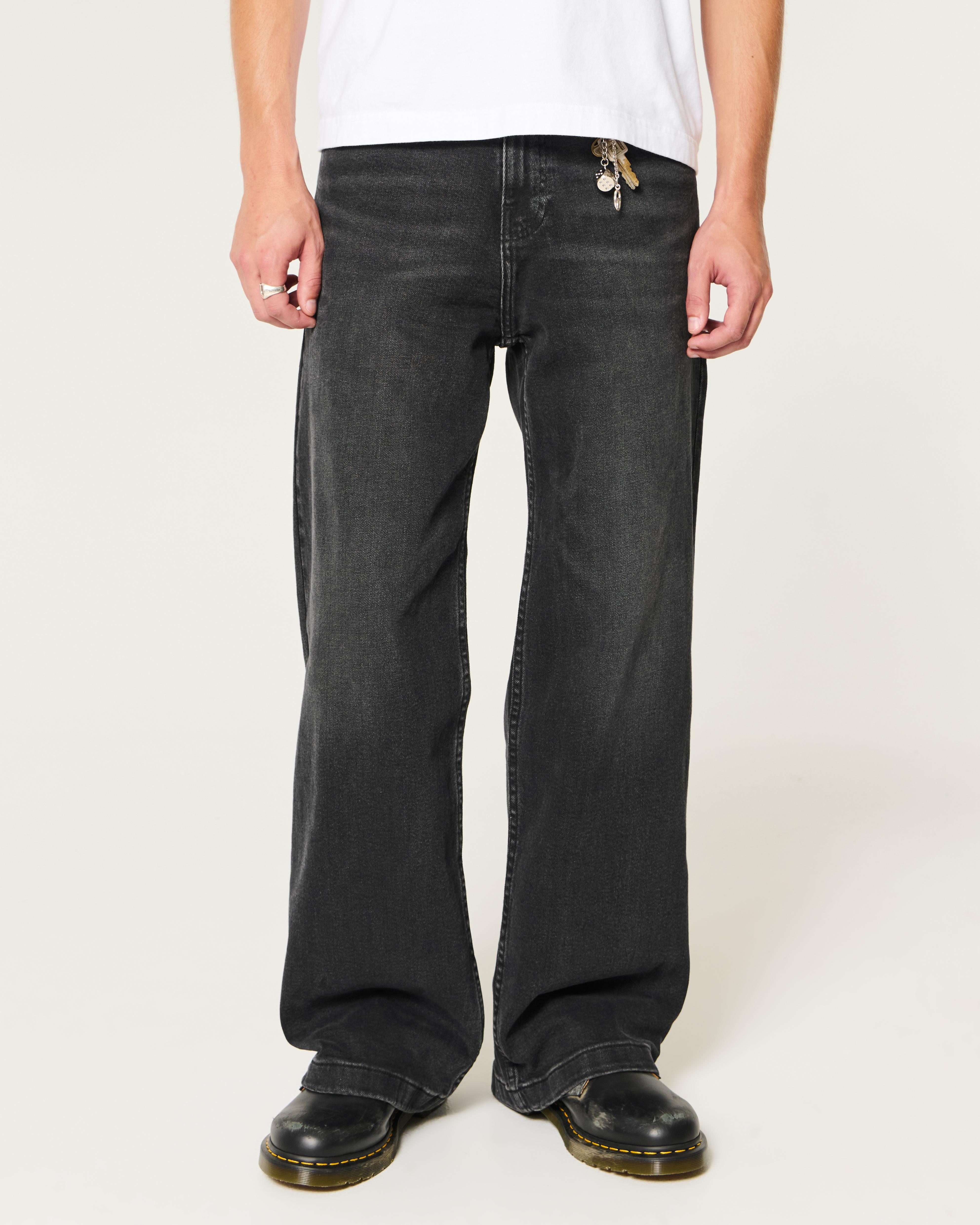 Washed Black Baggy Black Hollister Jeans Mens Hollister Washed