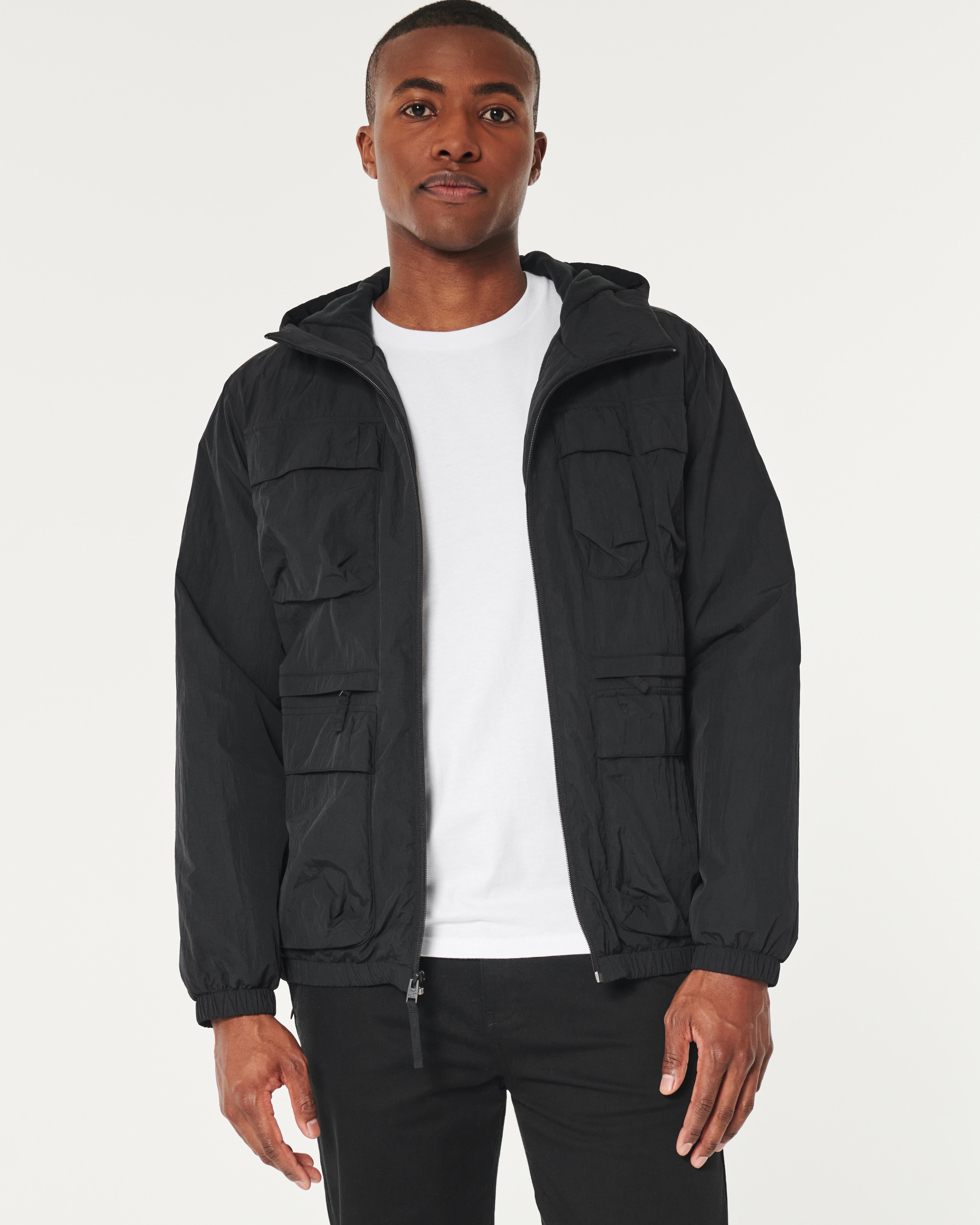 Hollister black windbreaker top