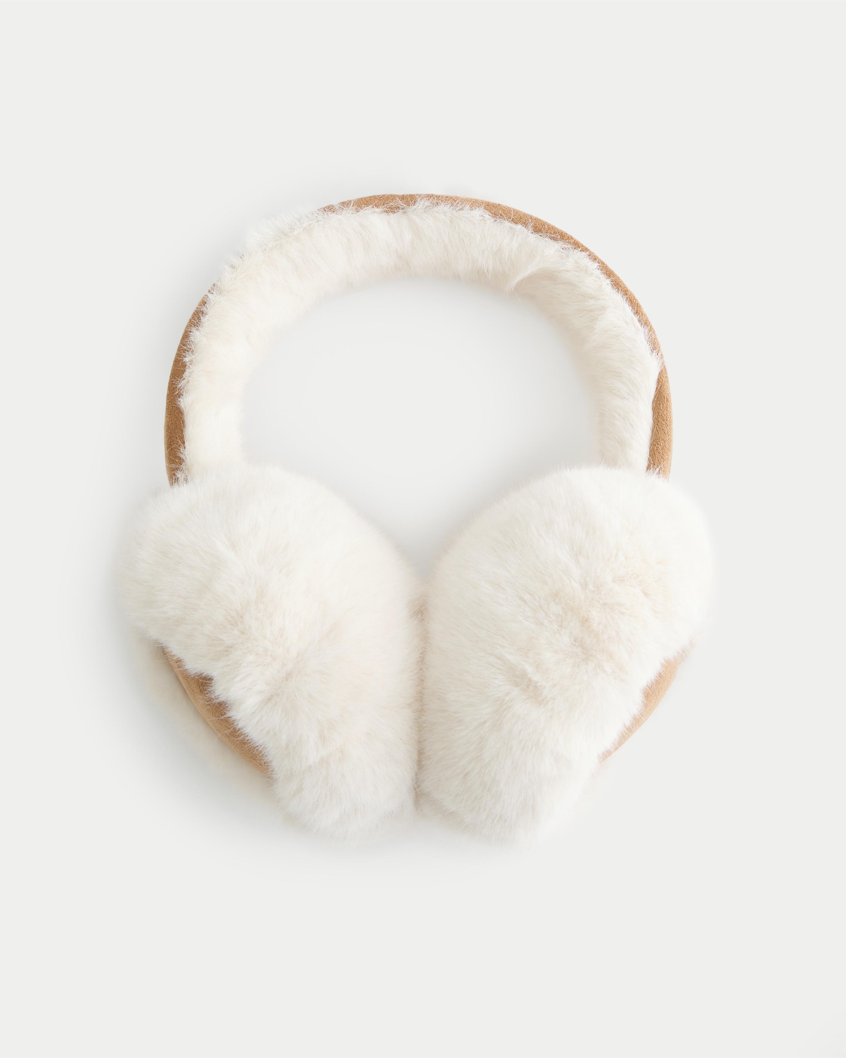 Hollister Cozy Faux Fur Earmuffs in White | Lyst UK