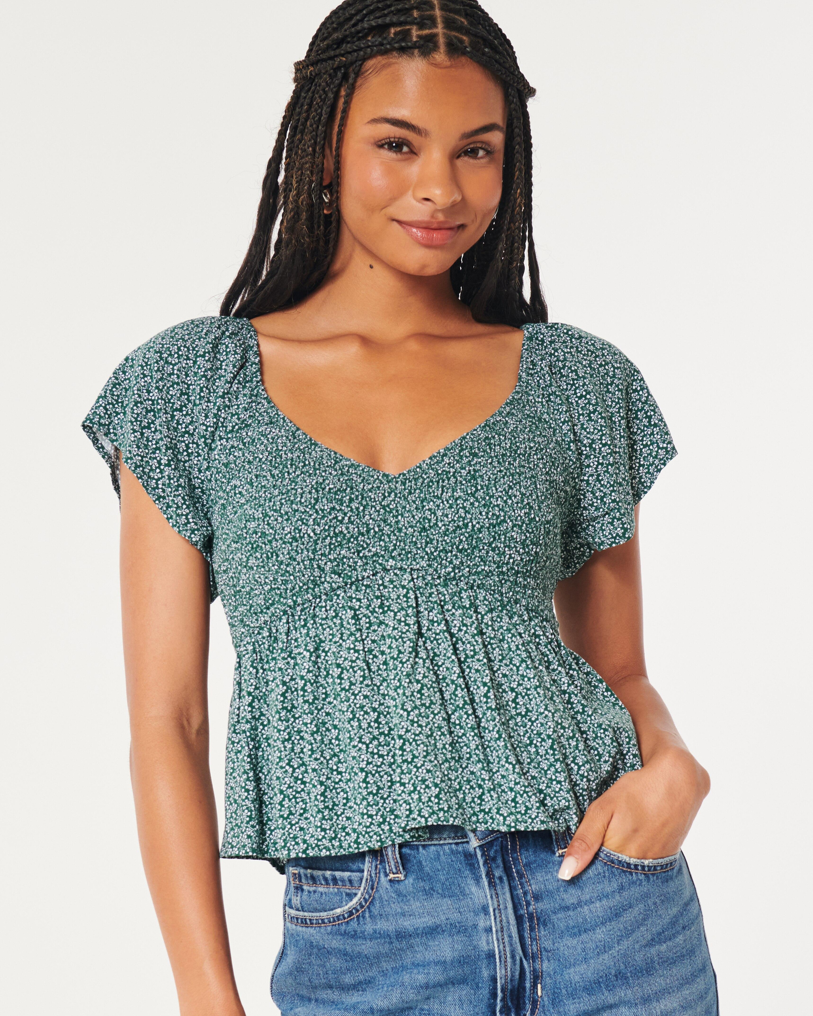 smocked bust top