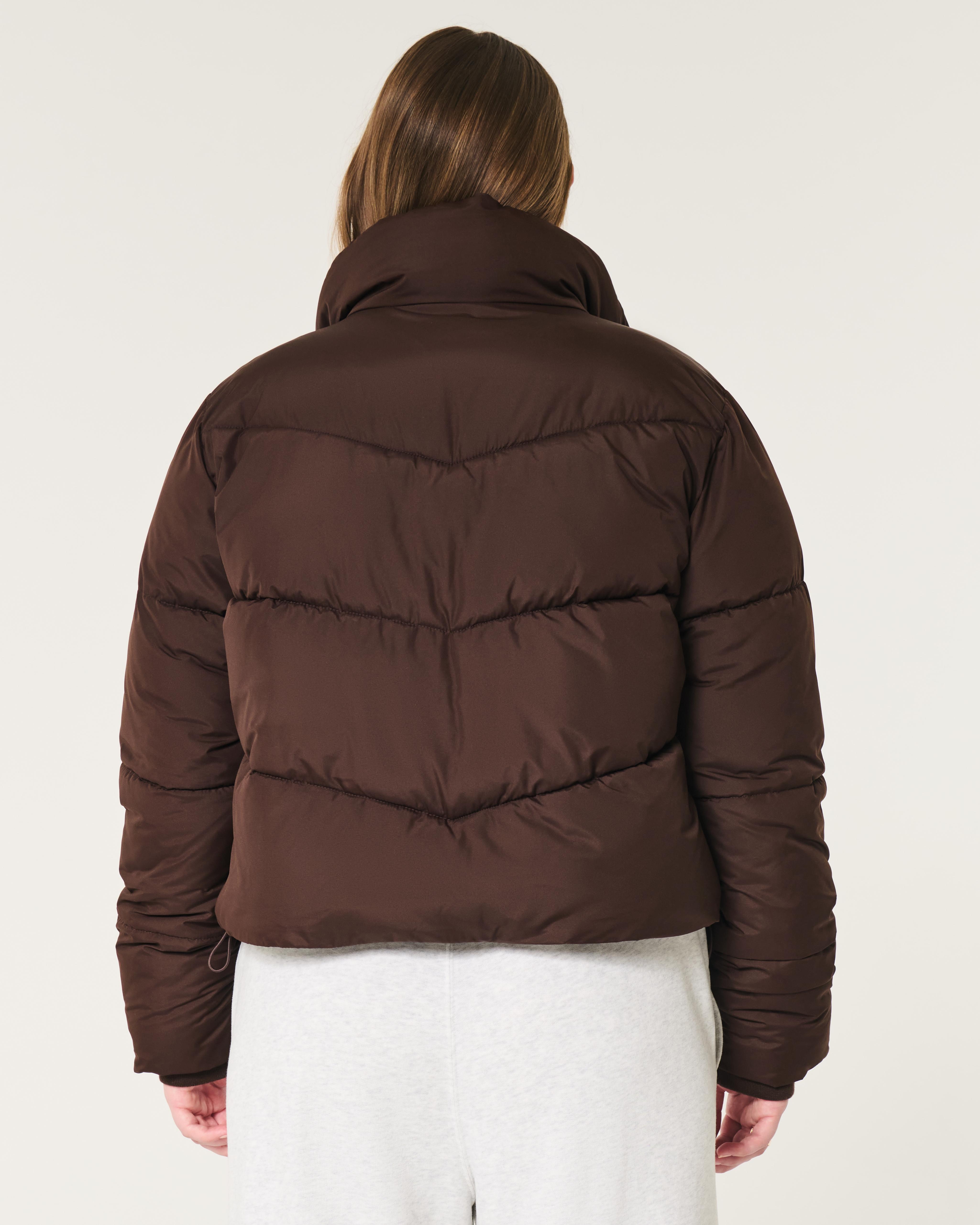 Hollister Mini Zip-up Puffer Jacket in Brown Lyst UK