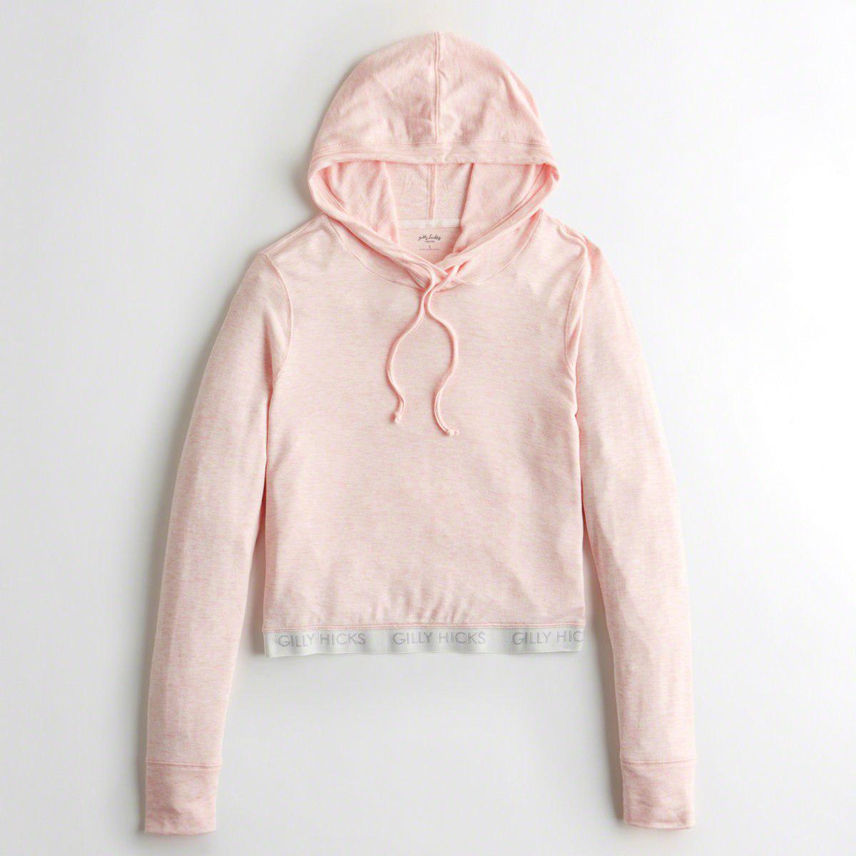 hollister light pink hoodie