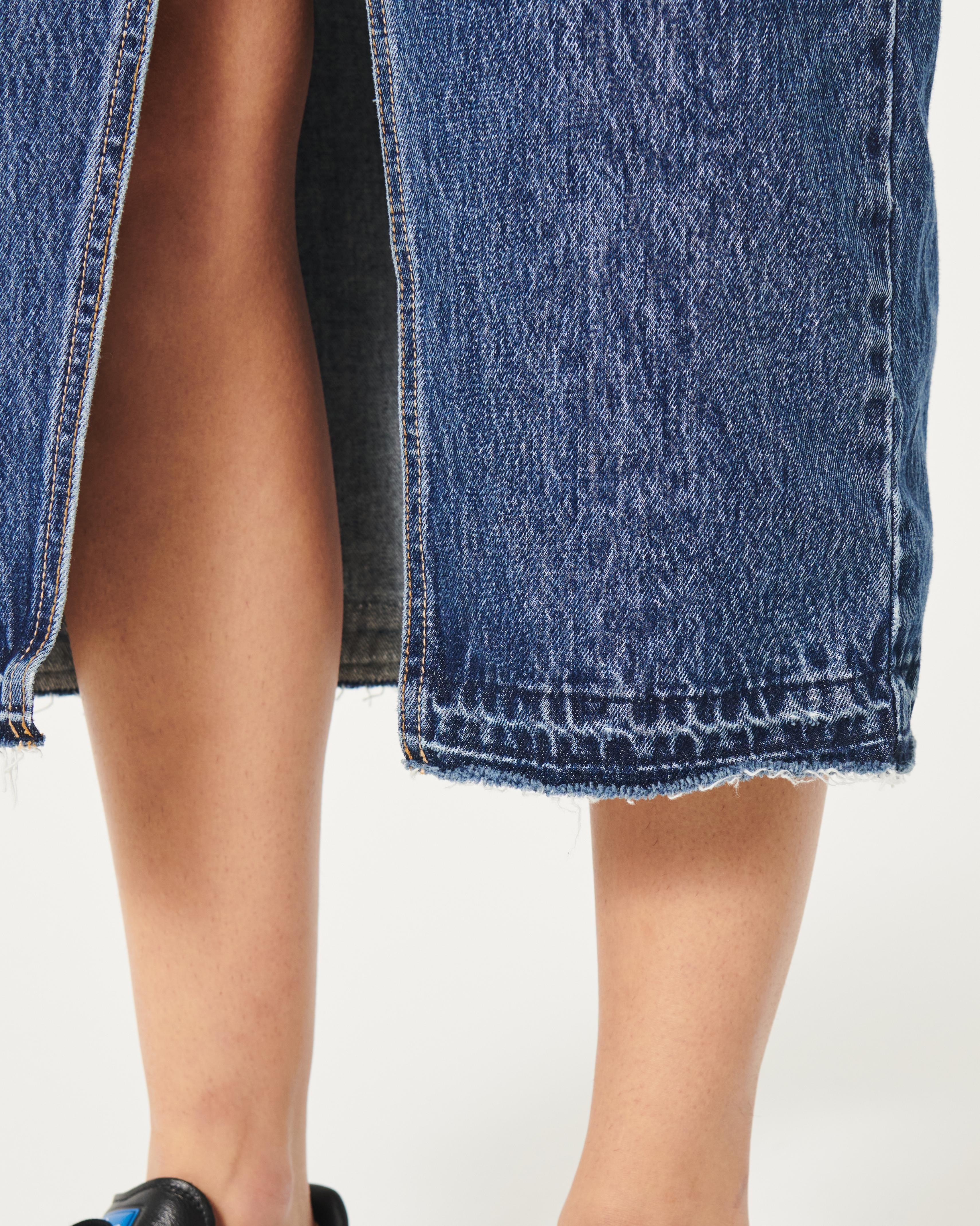 Long blue 2024 jean skirts hollister