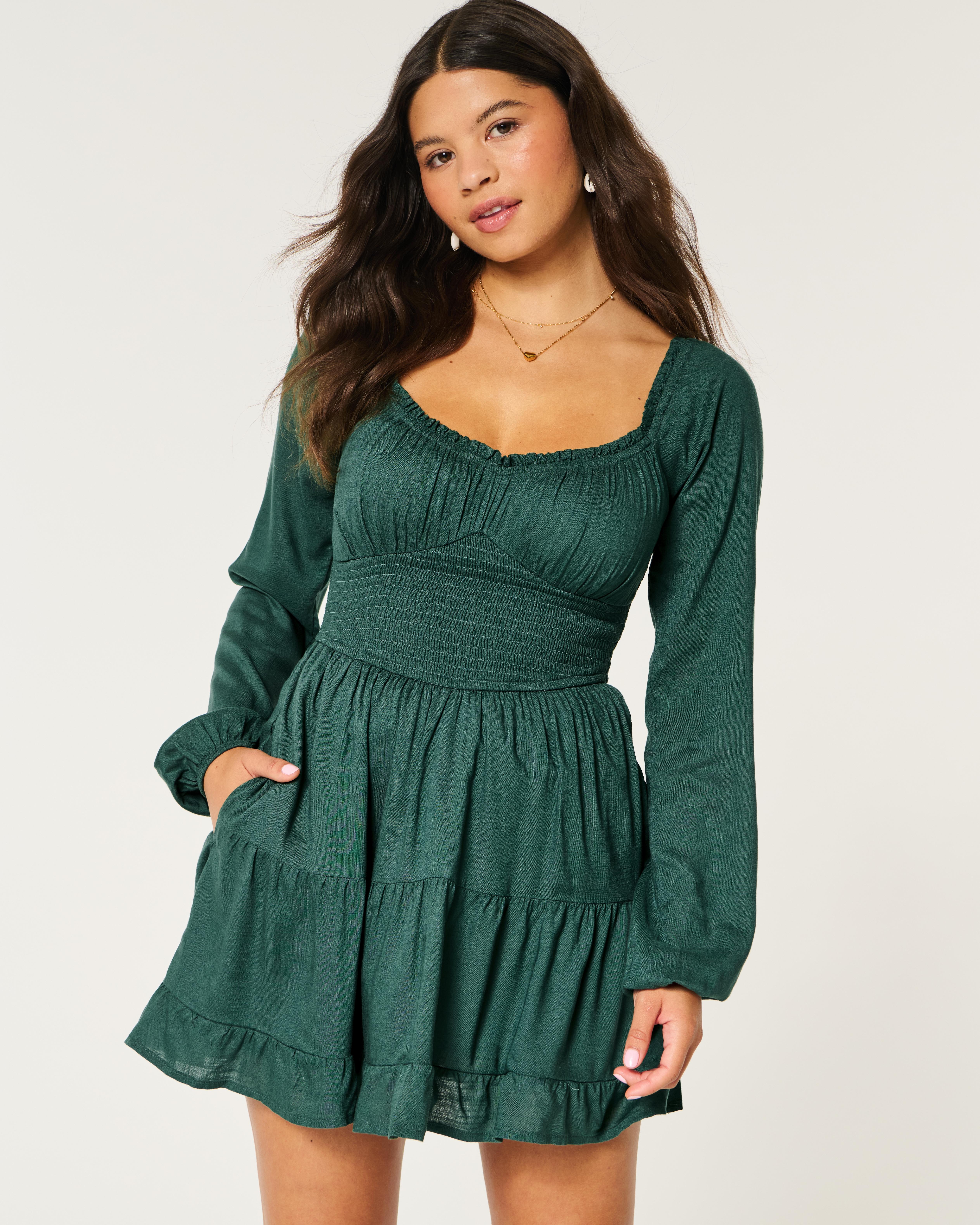 Hollister On/off The Shoulder Skort Dress in Green | Lyst UK