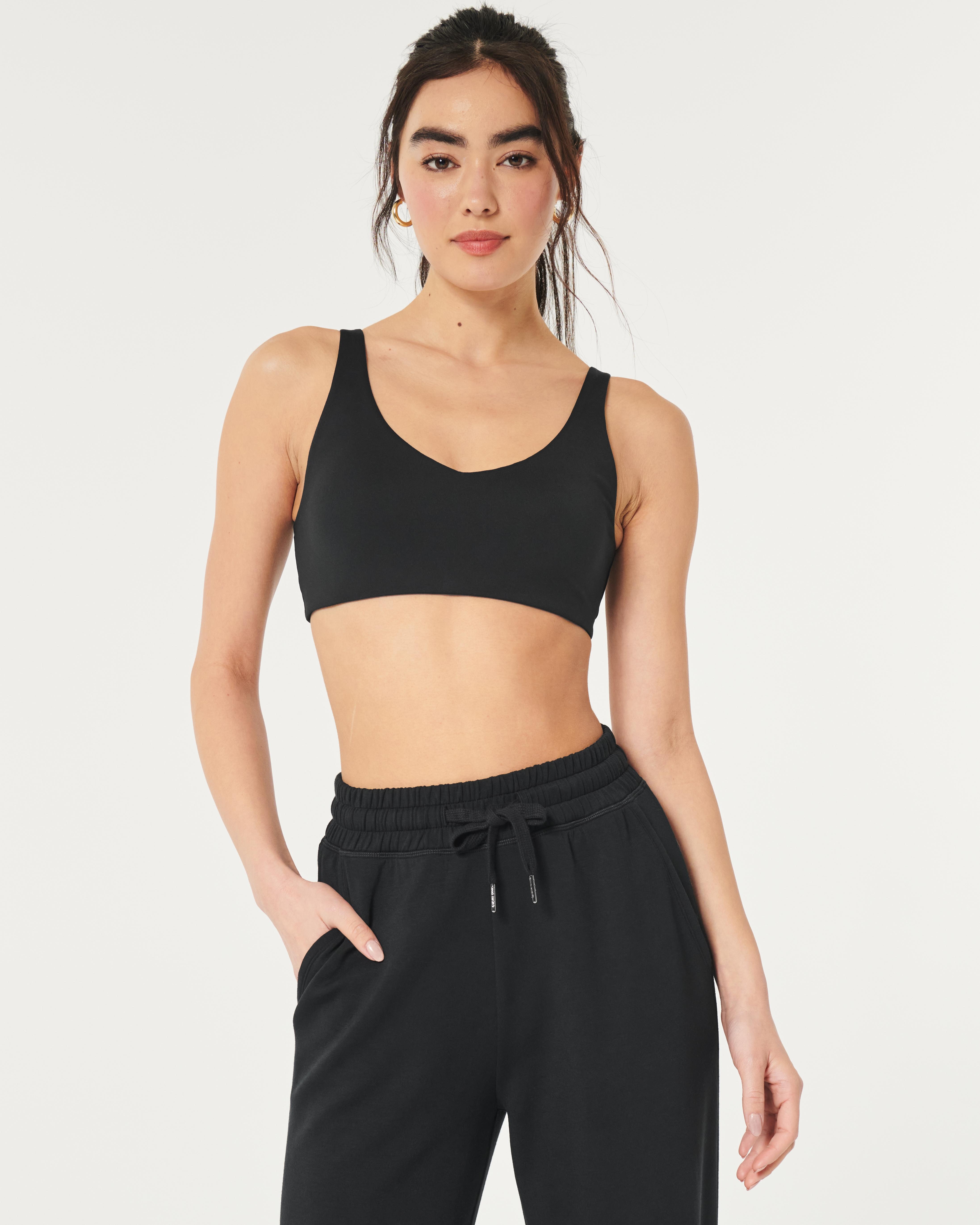 Hollister Gilly Hicks Active Recharge Plunge Sports Bra in Black