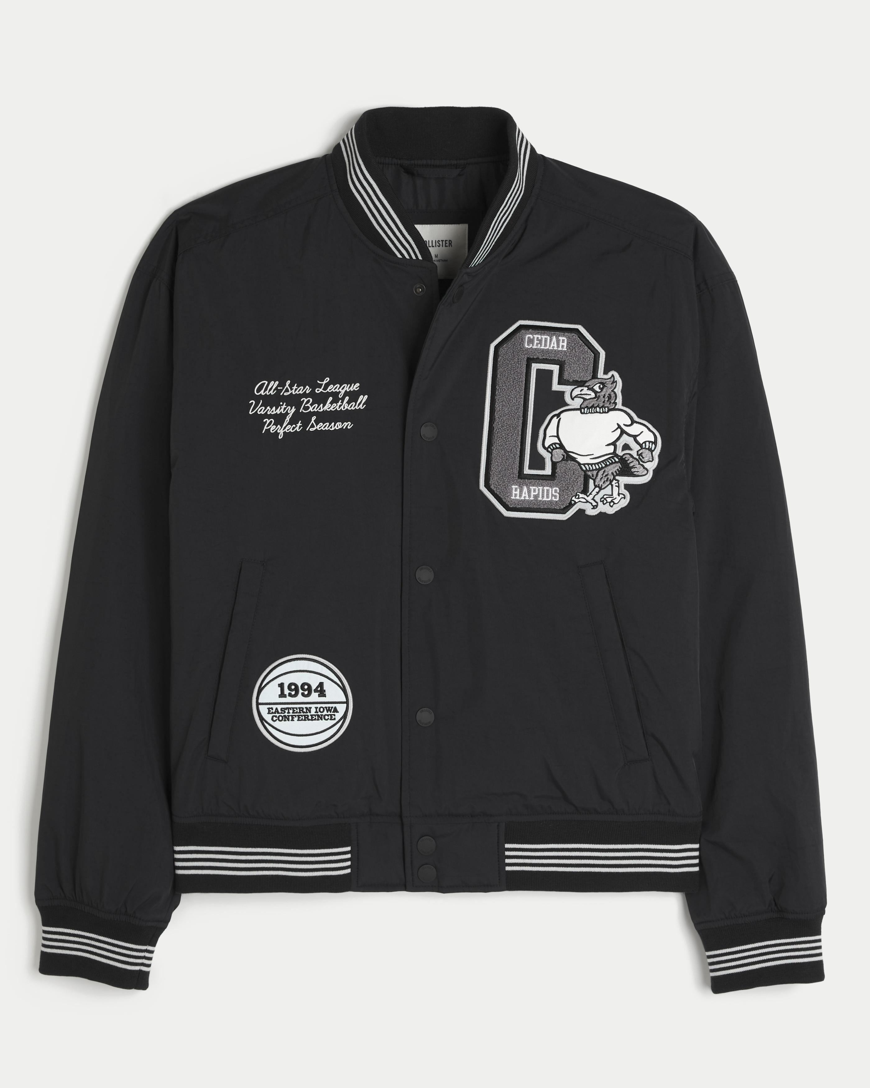 Bomber Jacket Hollister Mens Jackets Uk Hollister Varsity Graphic