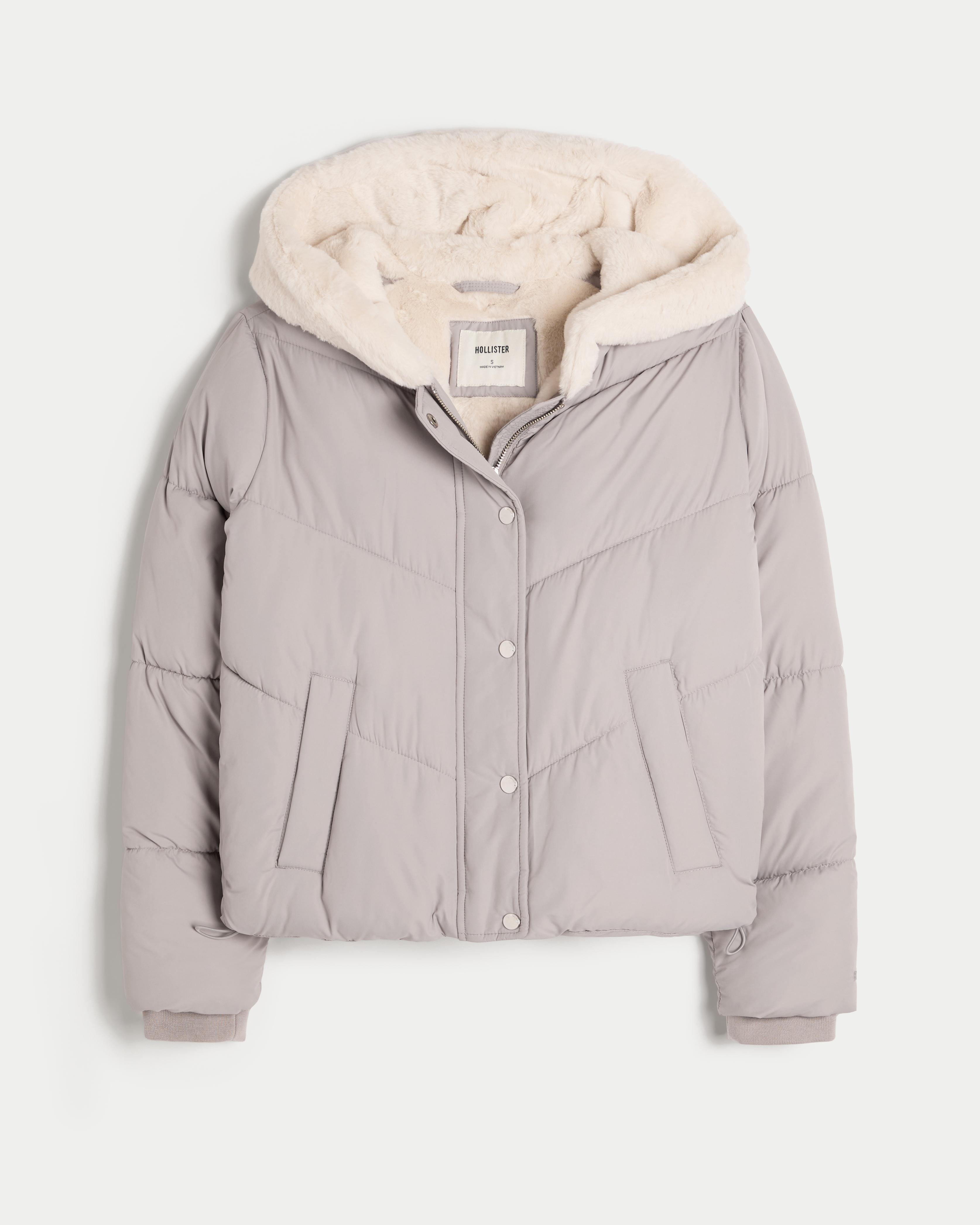 Hollister Ultimative Winterjacke mit kuscheligem Futter in Grau