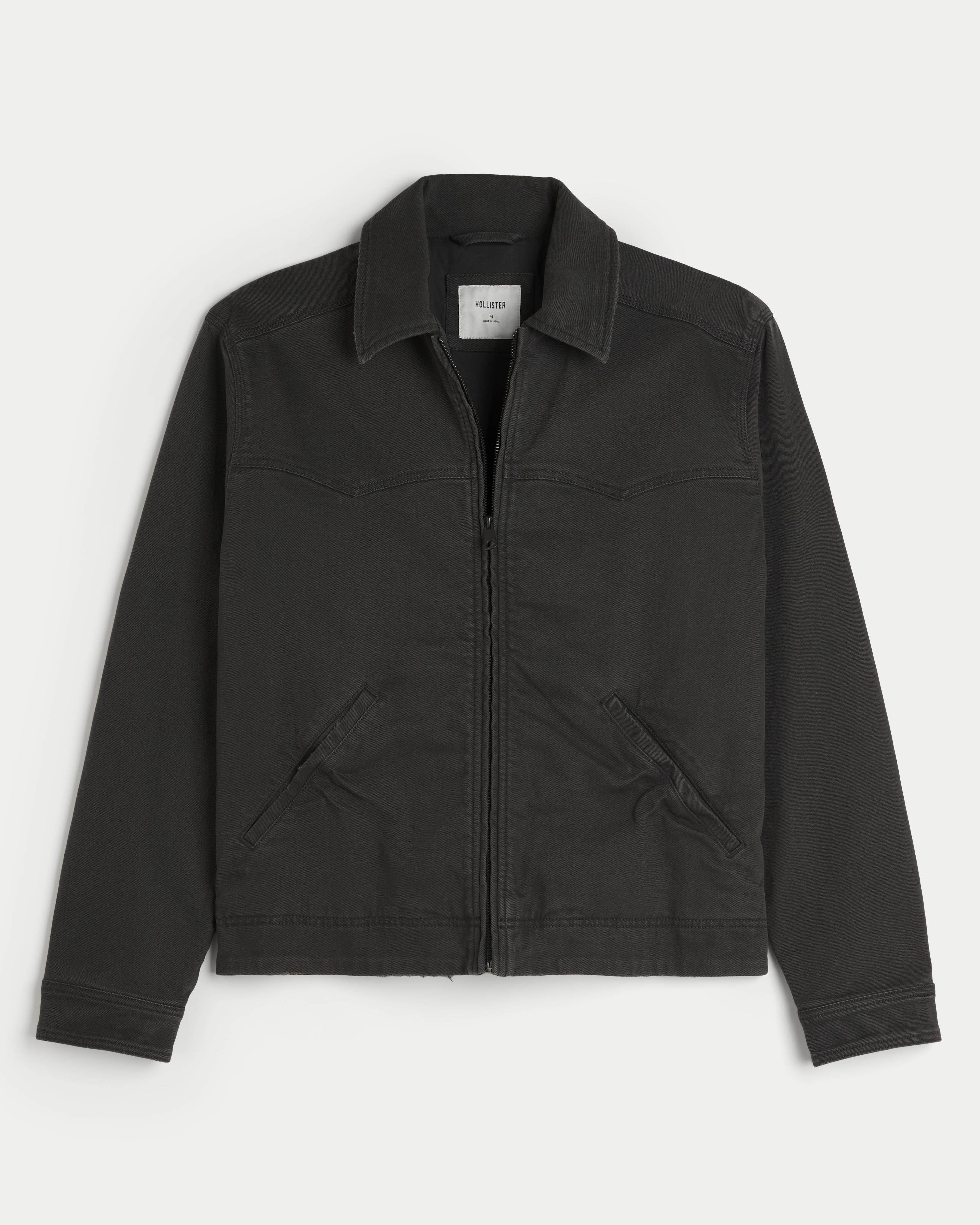 Hollister Zip-up Workwear Jacket in Black for Men | Lyst UK