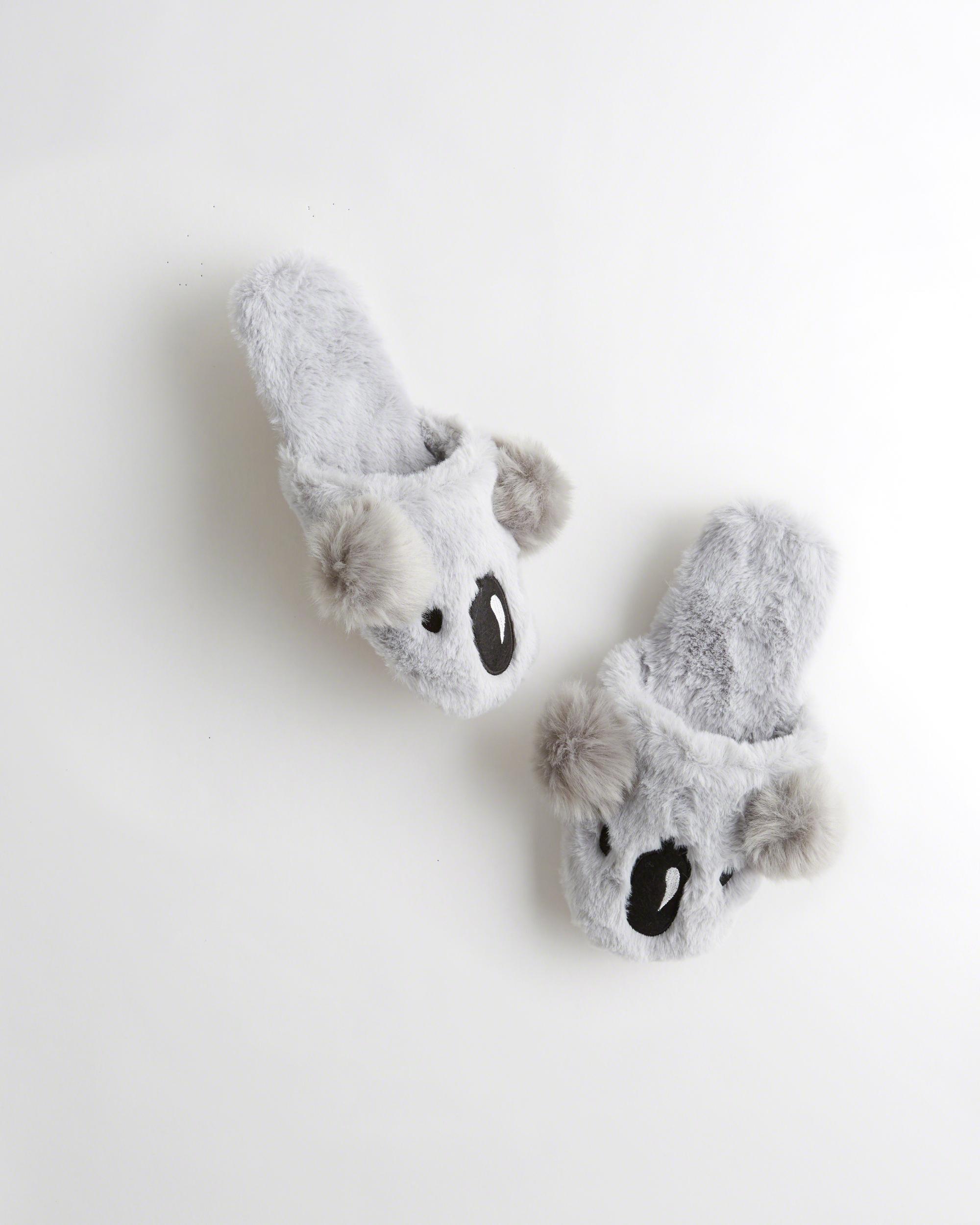 Hollister Koala Slippers in Grey (Grey) - Lyst