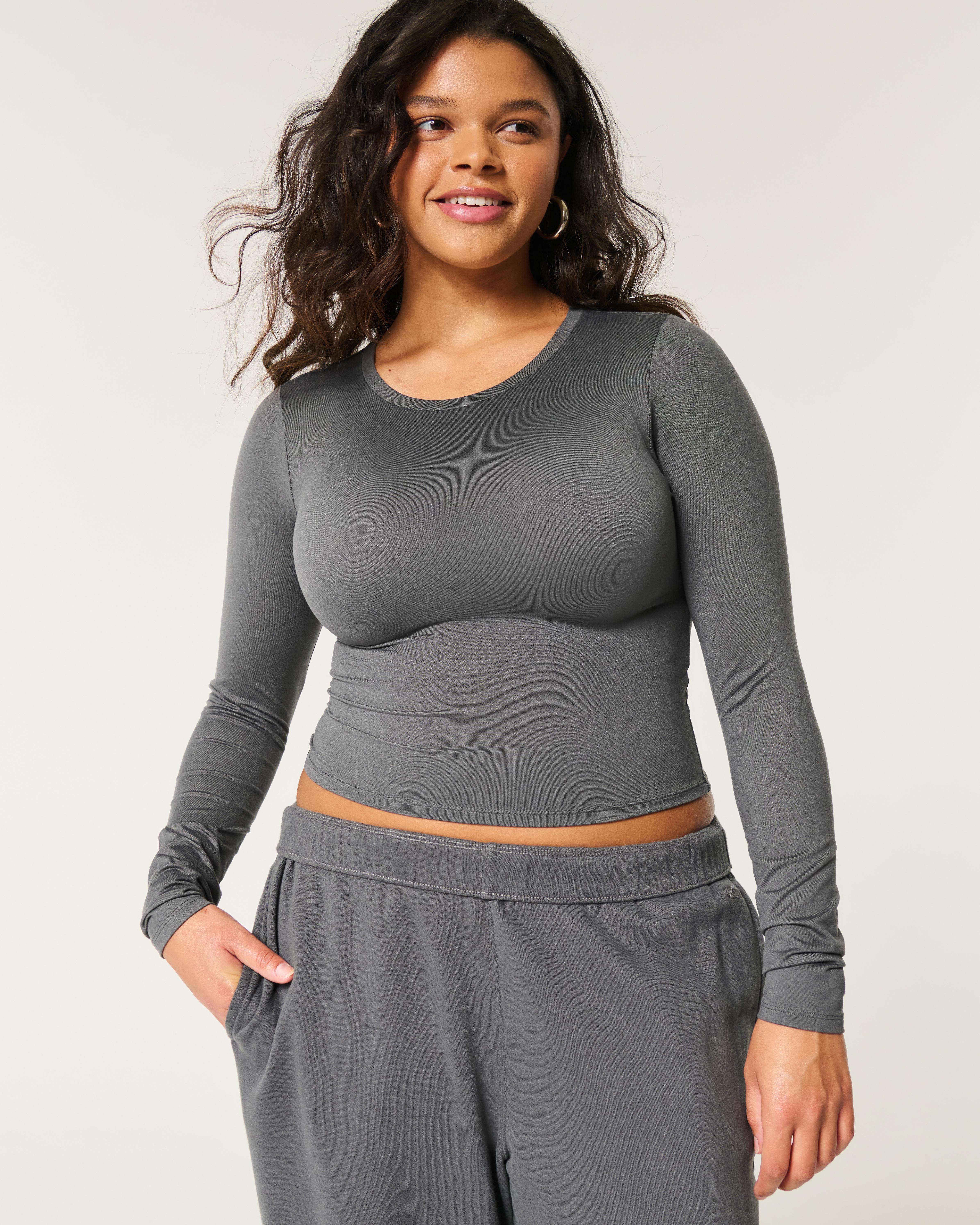 Hollister Soft Stretch Seamless Fabric Long-sleeve Crew Top in