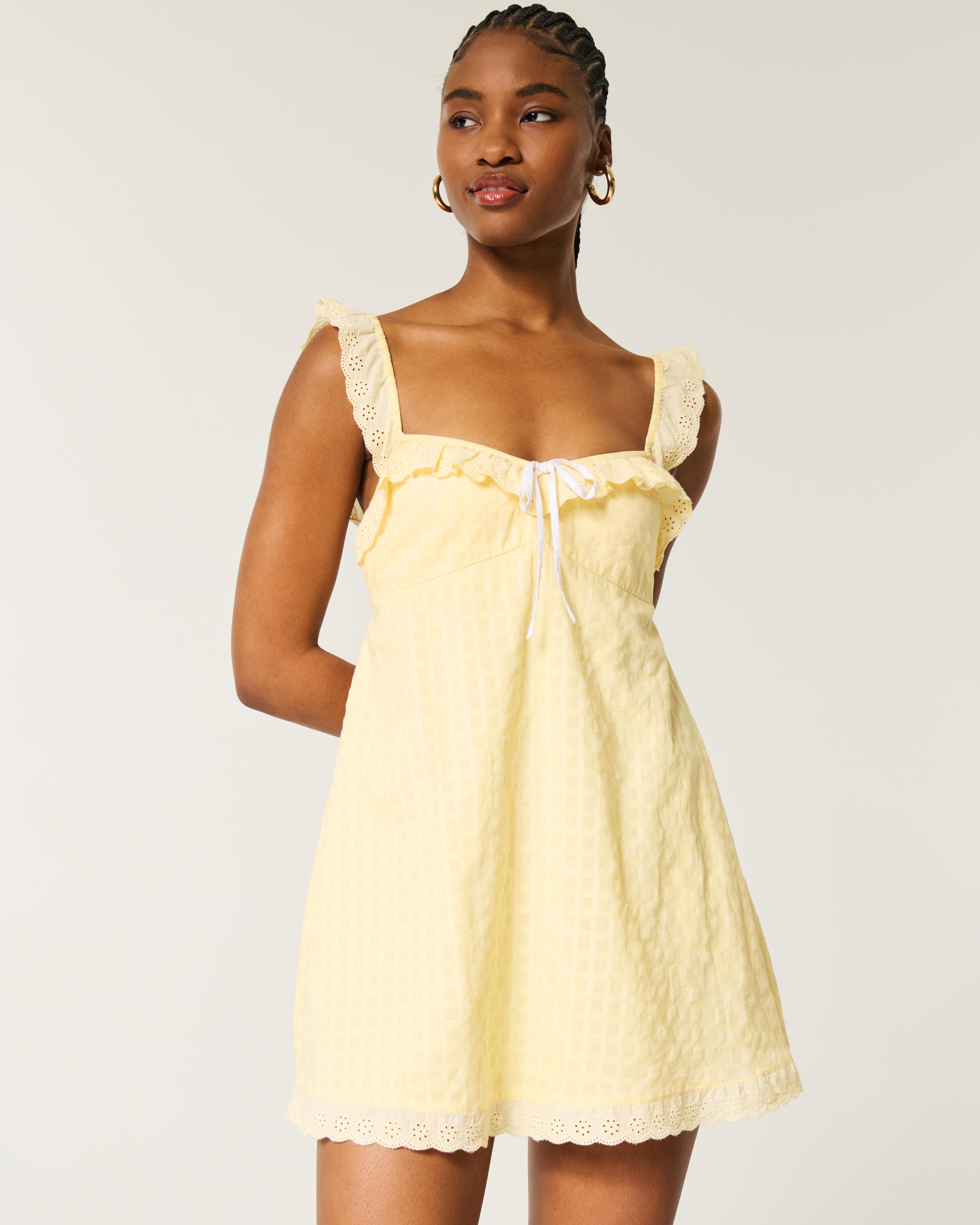 Asos Yellow Hollister Polo Shirt Hollister Trapeze Mini Dress In