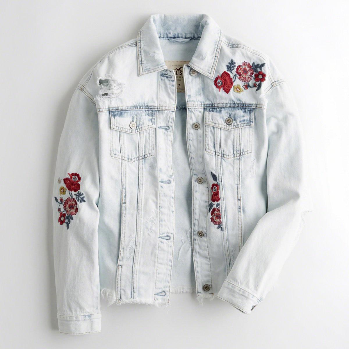 hollister white jean jacket