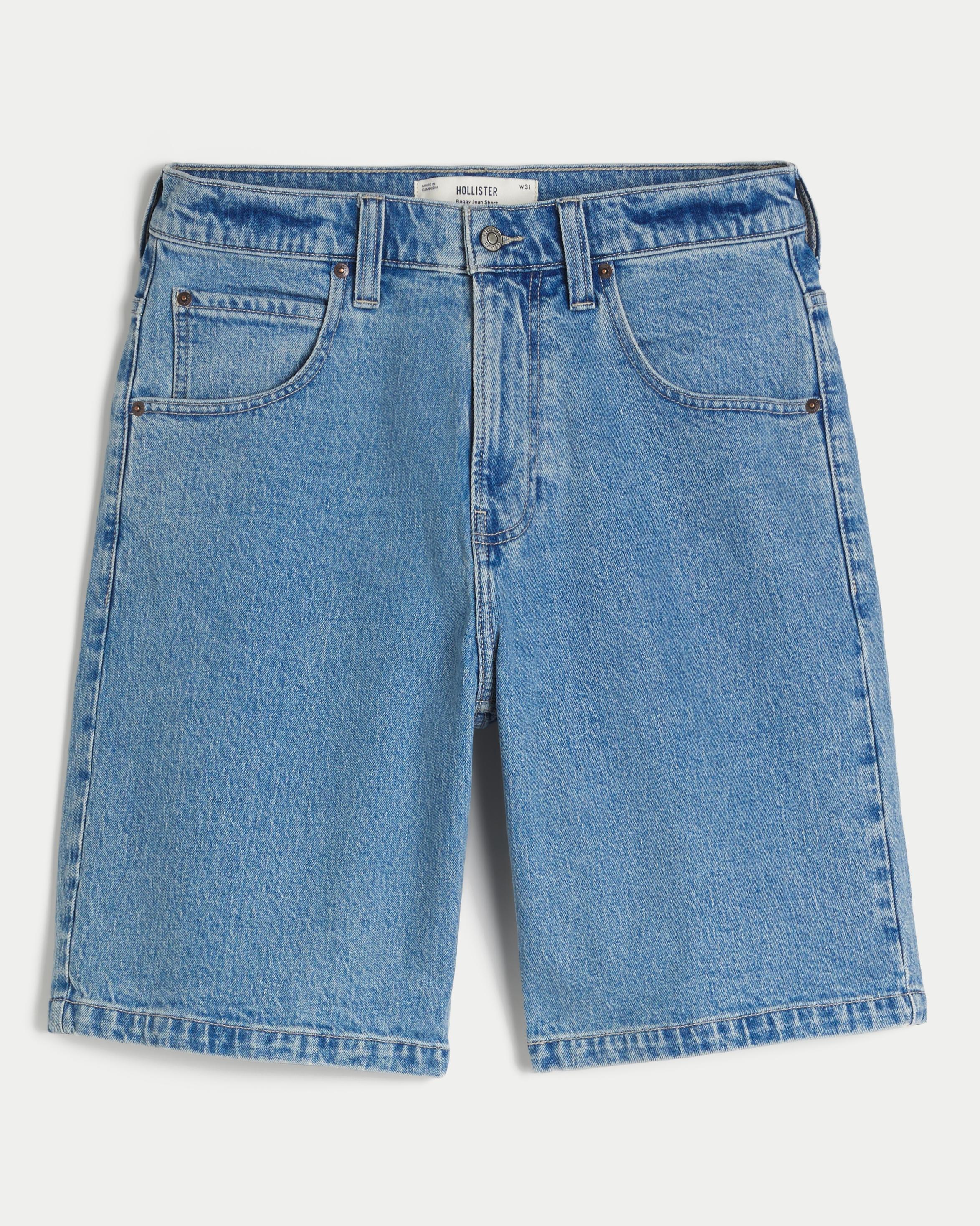 Hollister Light Wash Baggy Jean Shorts in Blue for Men Lyst UK