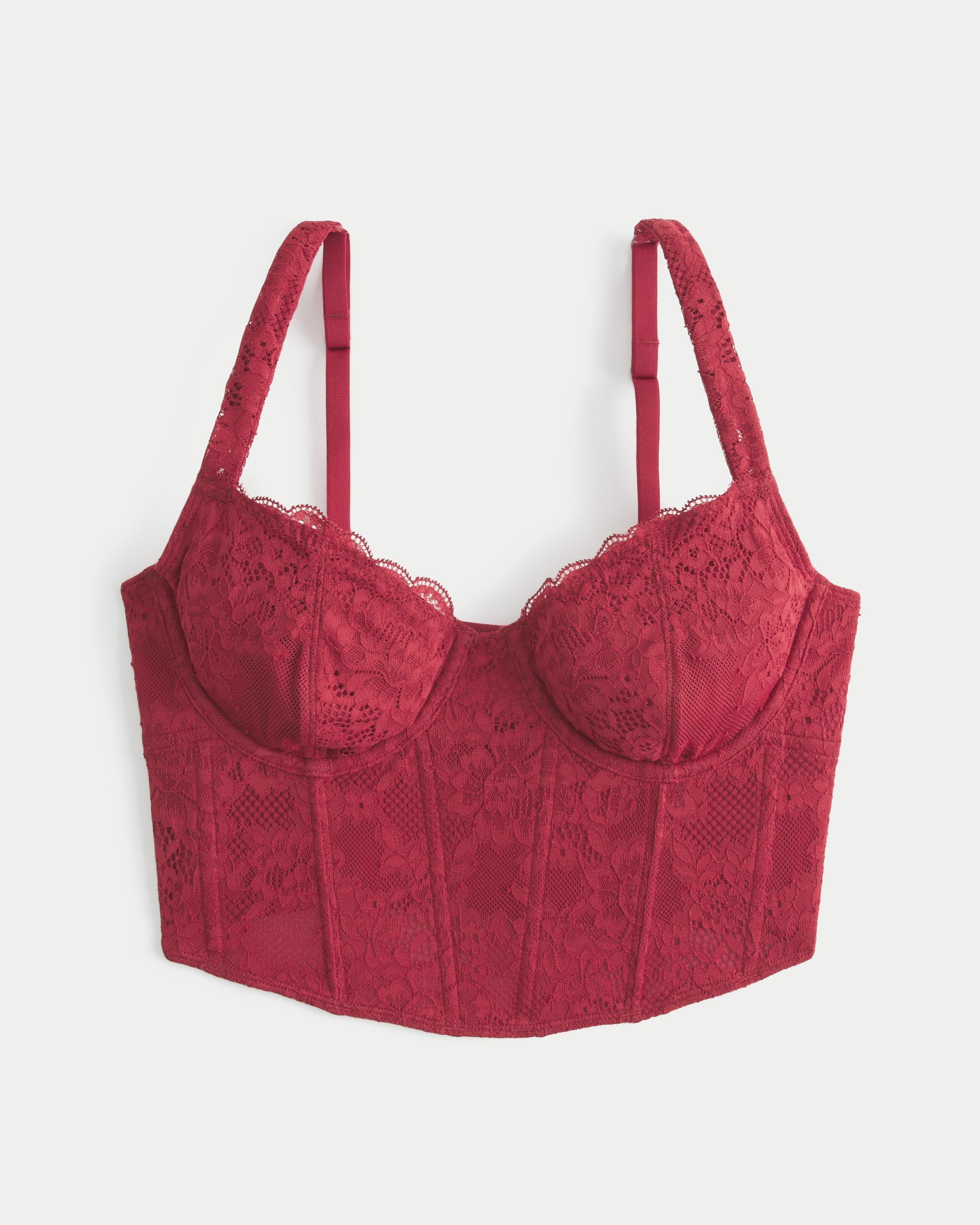 Hollister Gilly Hicks Spitzen-Bustier in Rot | Lyst DE